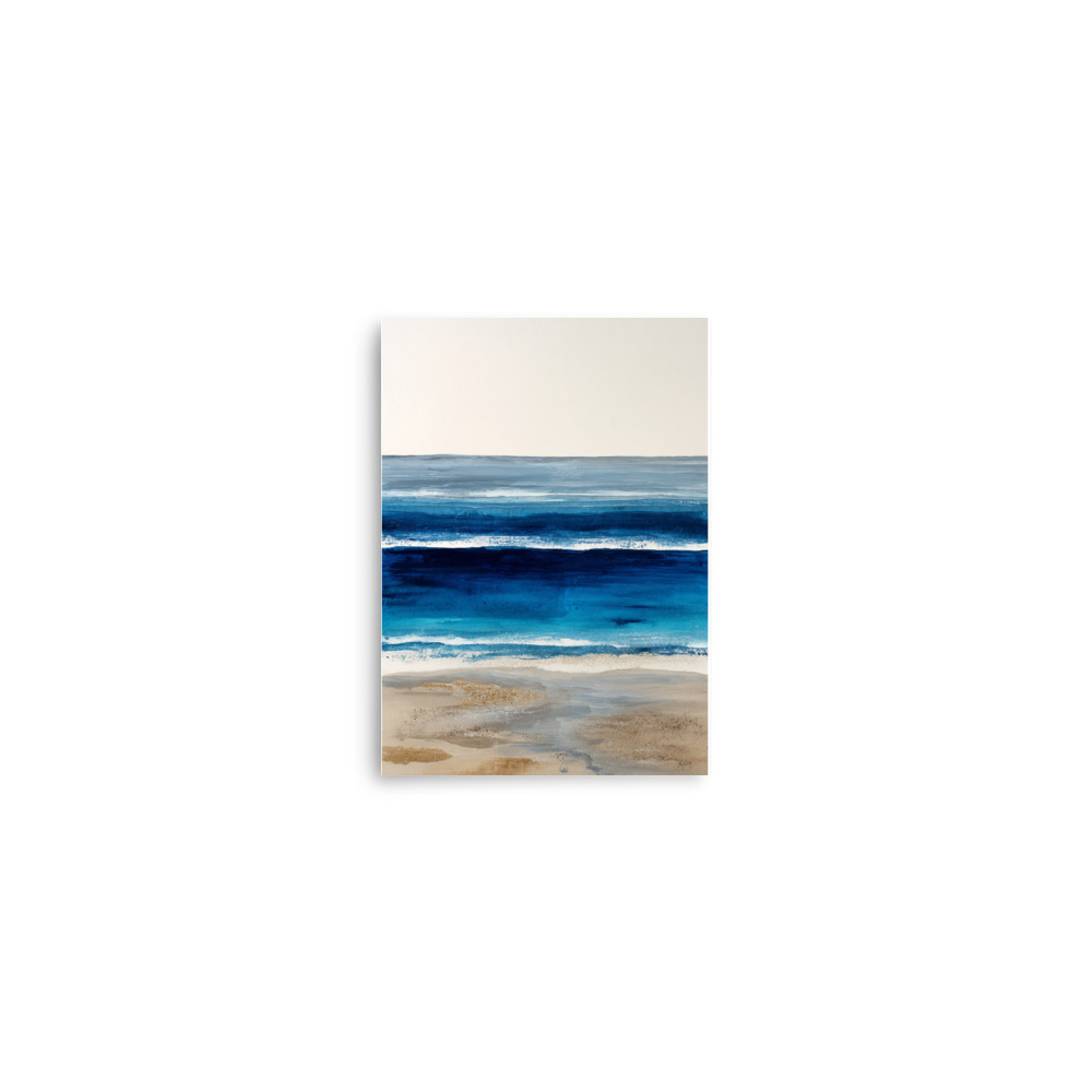 Deep Blue Ocean Wall Art Print, Navy Abstract Seascape, Coastal Sandy Shore Poster - Image 20