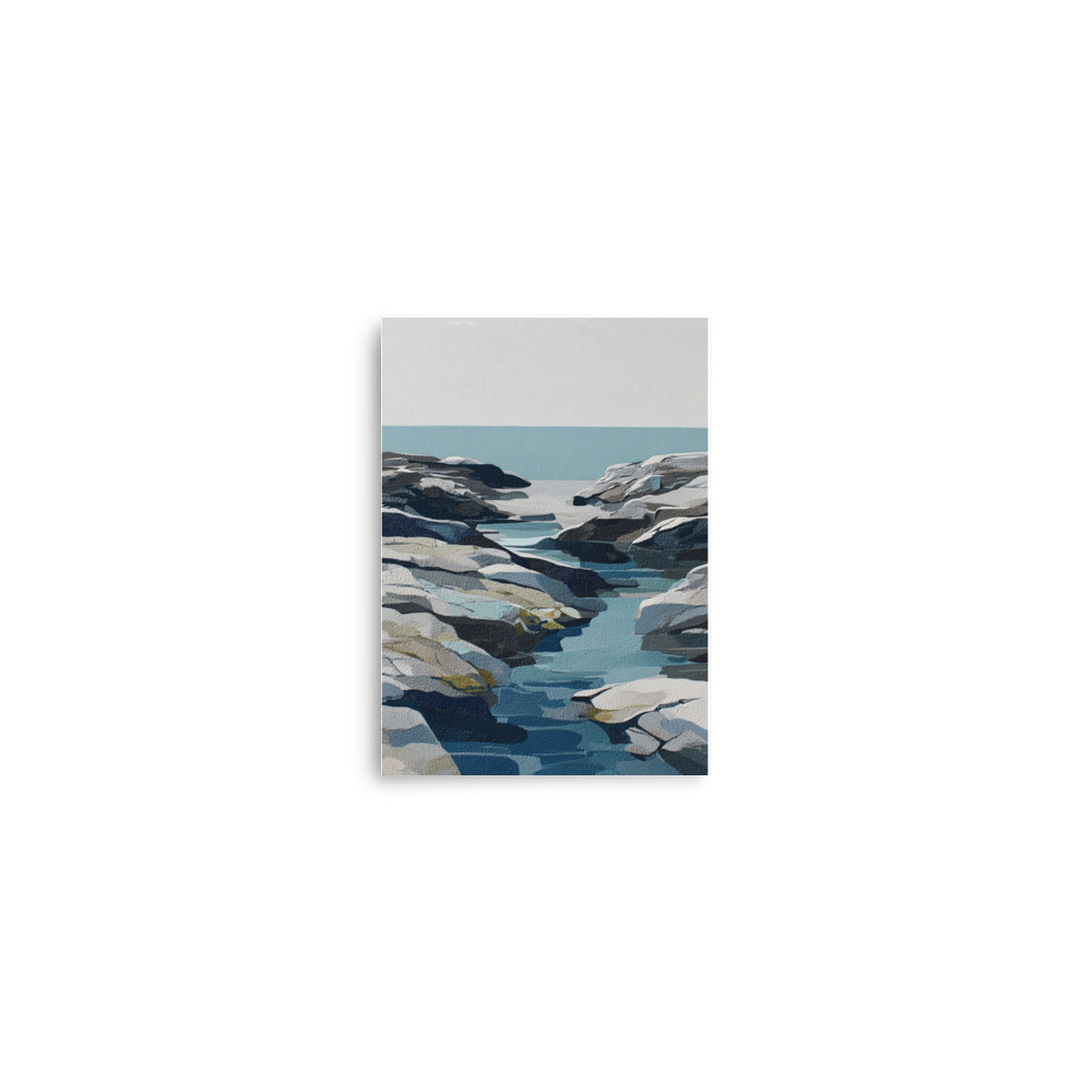 Coastal Rocks Wall Art Print, Turquoise Water Channel Seascape, Modern Rocky Shore Poster - Image 20