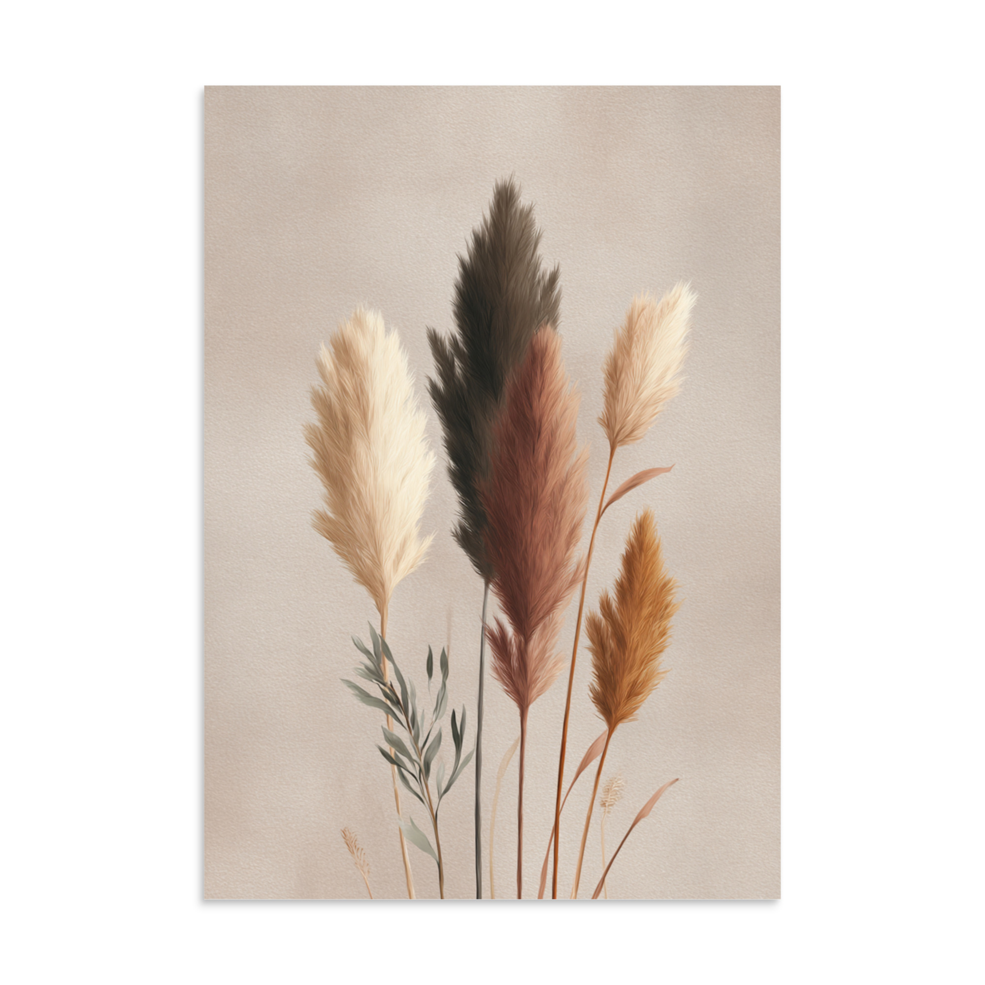 Pampas Grass Wall Art Print, Neutral Boho Botanical Illustration, Earthy Minimalist Decor - Image 3