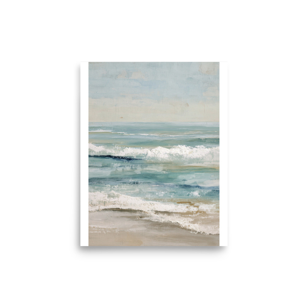 Coastal Ocean Waves Wall Art Print, Serene Beach Seascape, Calm Blue Sea Shore Poster - Image 22