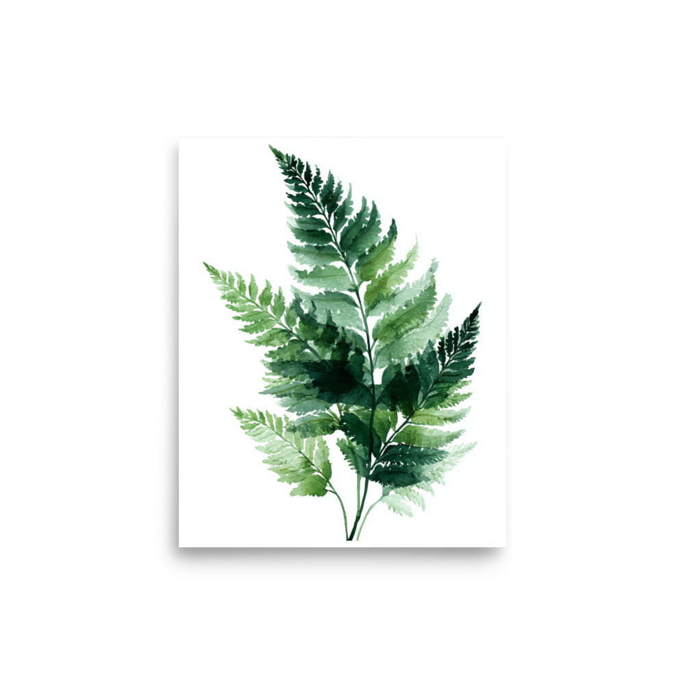Watercolour Fern Wall Art Print, Green Botanical Leaf Illustration, Minimalist Nature Poster - Image 22