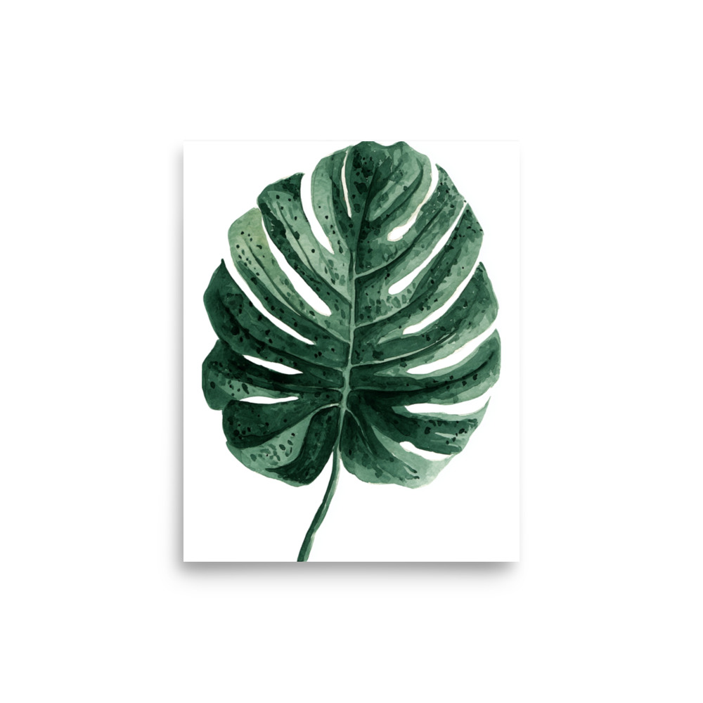 Monstera Leaf Wall Art Print, Deep Green Tropical Botanical Illustration, Modern Home Decor - Image 26