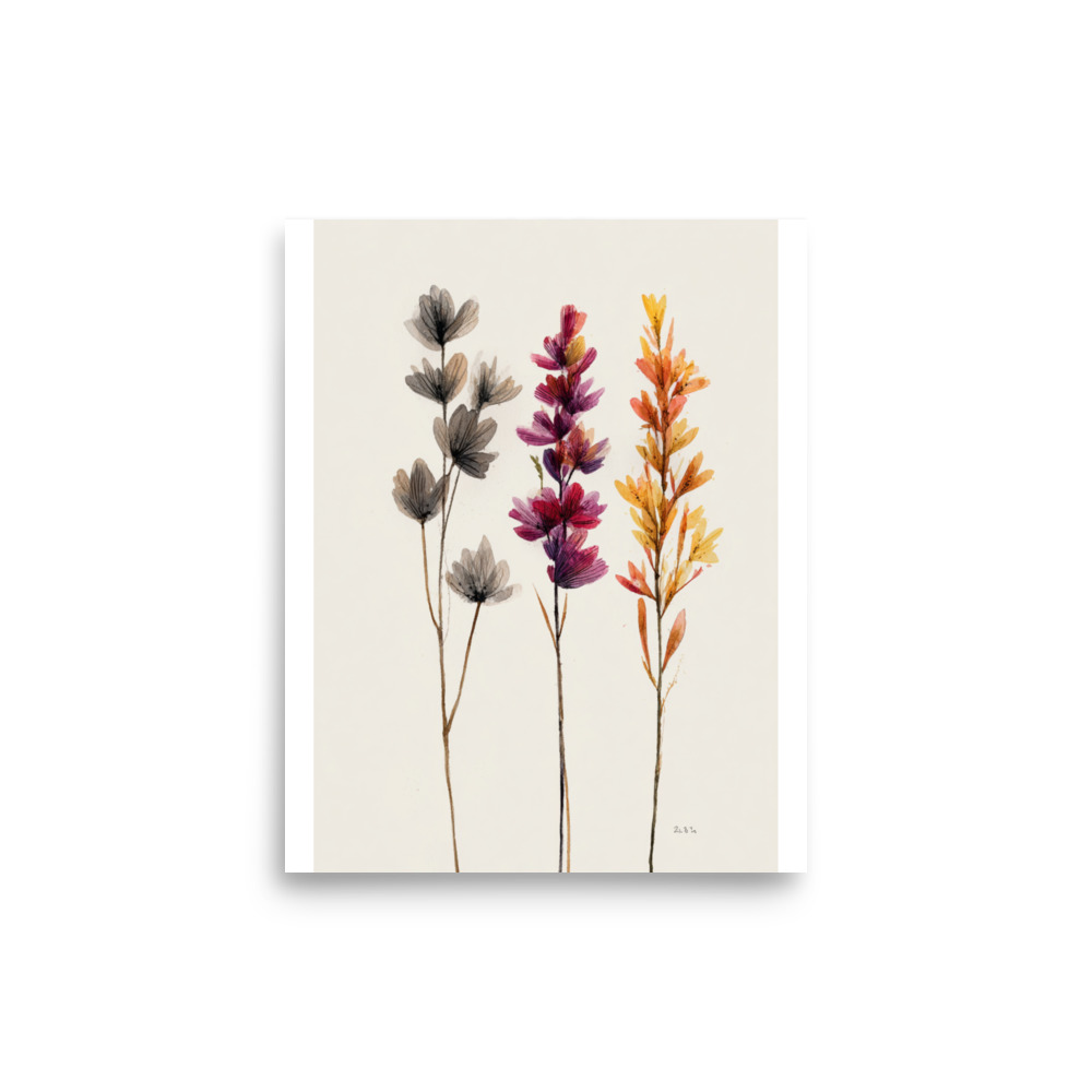 Wildflower Stems Wall Art Print, Minimalist Botanical Floral Illustration, Neutral Boho Decor - Image 26