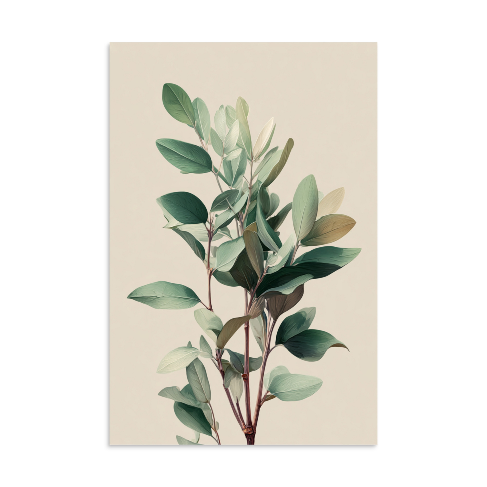 Sage Leaves Wall Art Print, Muted Green Botanical Herb Illustration, Minimalist Kitchen Decor - Image 27