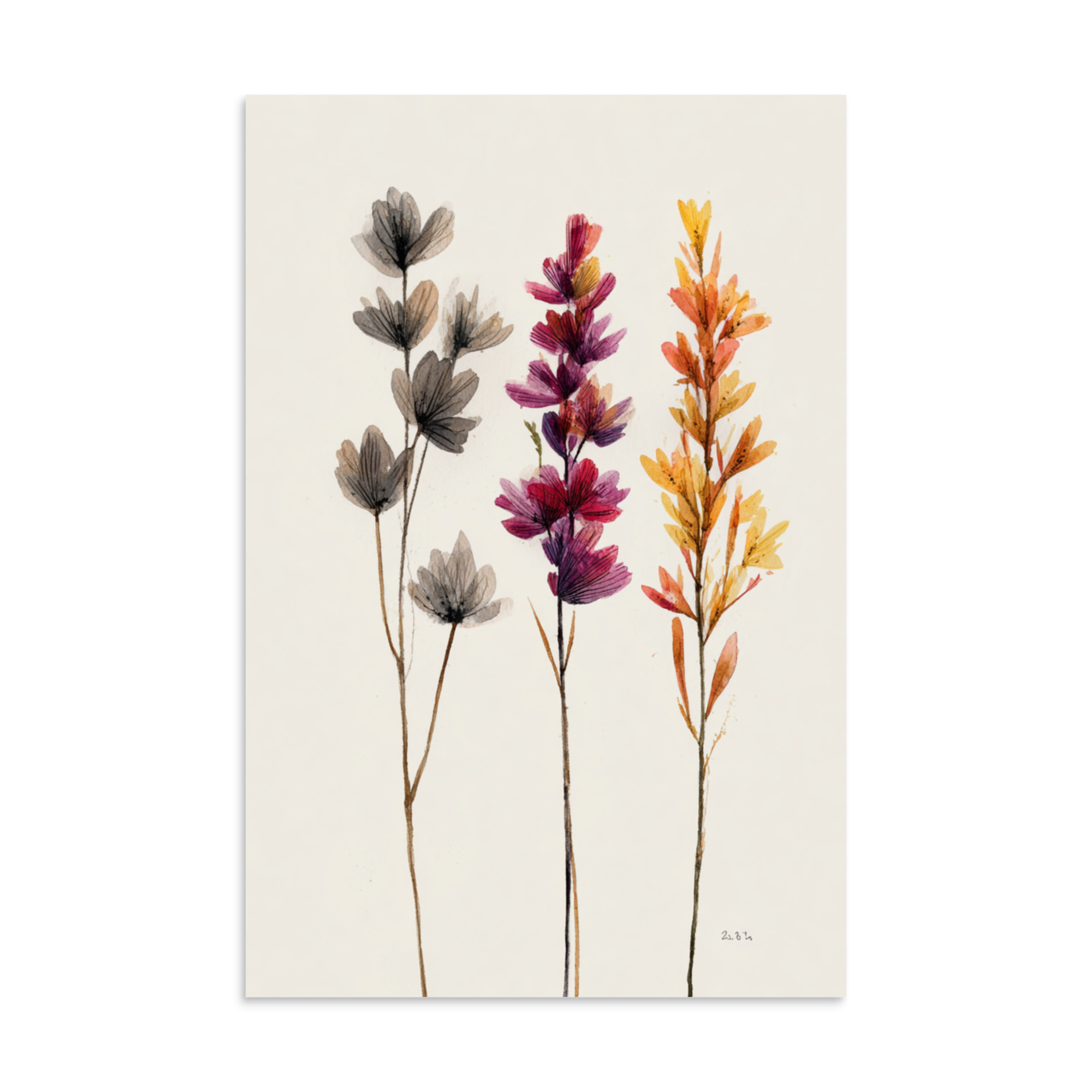 Wildflower Stems Wall Art Print, Minimalist Botanical Floral Illustration, Neutral Boho Decor - Image 27