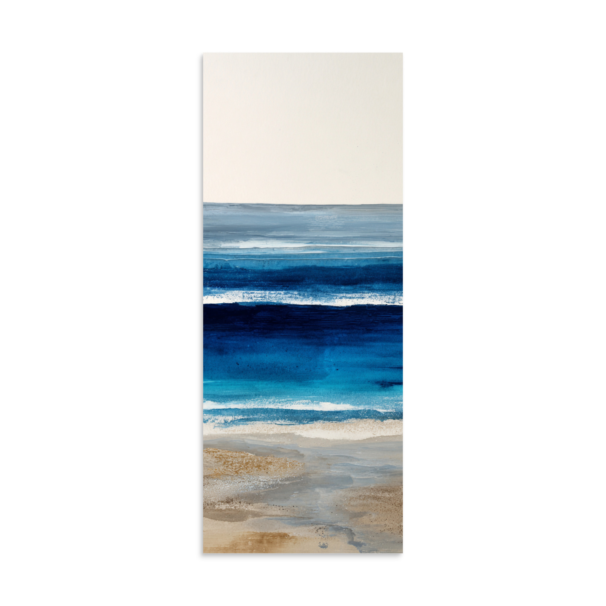 Deep Blue Ocean Wall Art Print, Navy Abstract Seascape, Coastal Sandy Shore Poster - Image 24