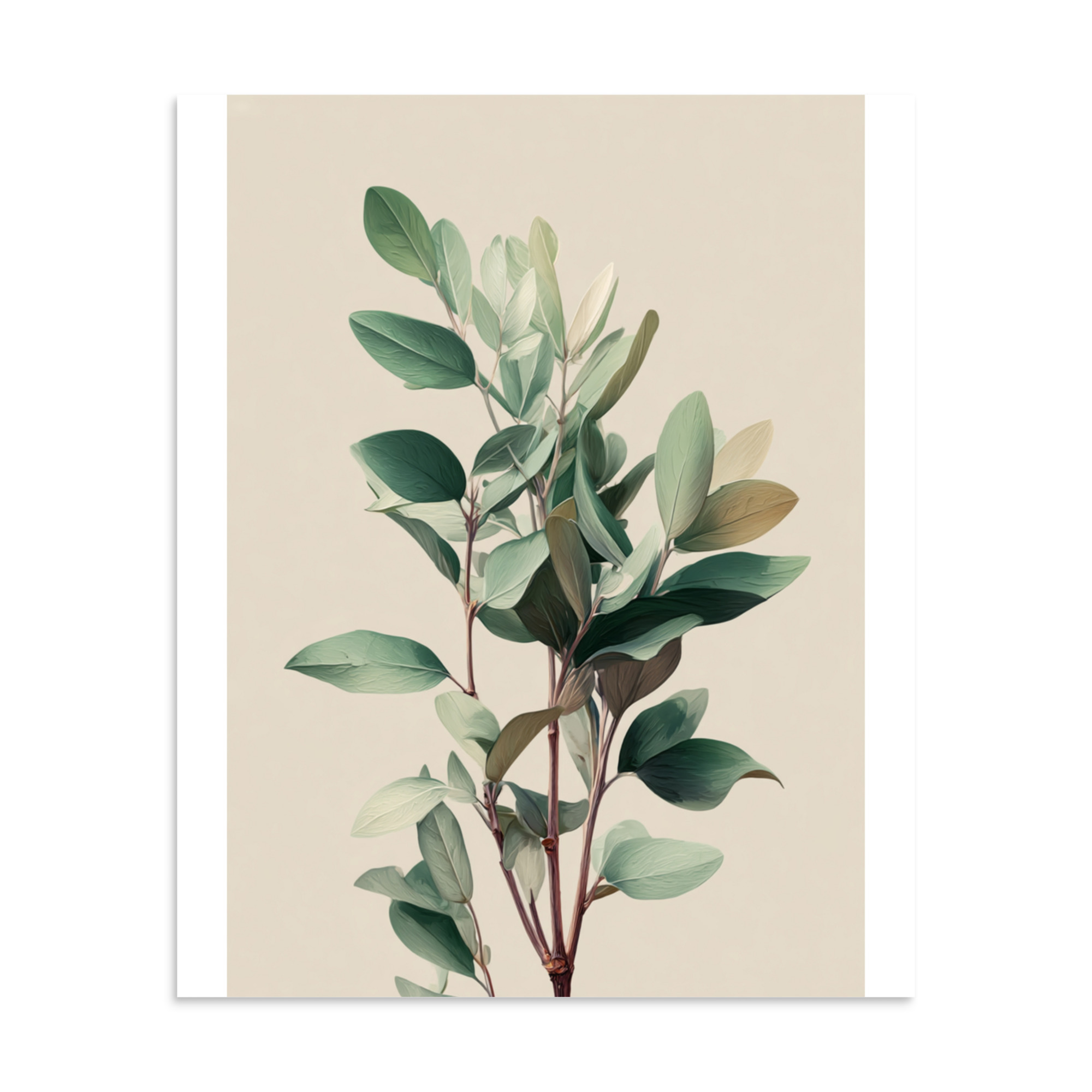 Sage Leaves Wall Art Print, Muted Green Botanical Herb Illustration, Minimalist Kitchen Decor - Image 29
