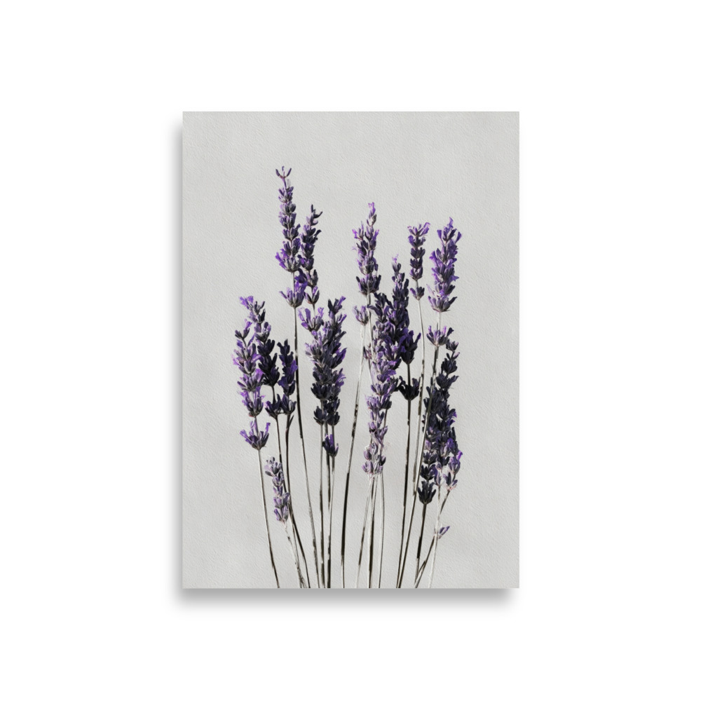 Lavender Wall Art Print, Purple Floral Botanical Illustration, Minimalist Bedroom Decor - Image 4