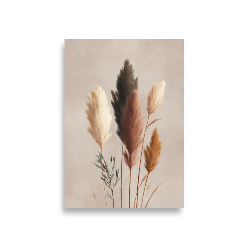 Pampas Grass Wall Art Print, Neutral Boho Botanical Illustration, Earthy Minimalist Decor - Image 4