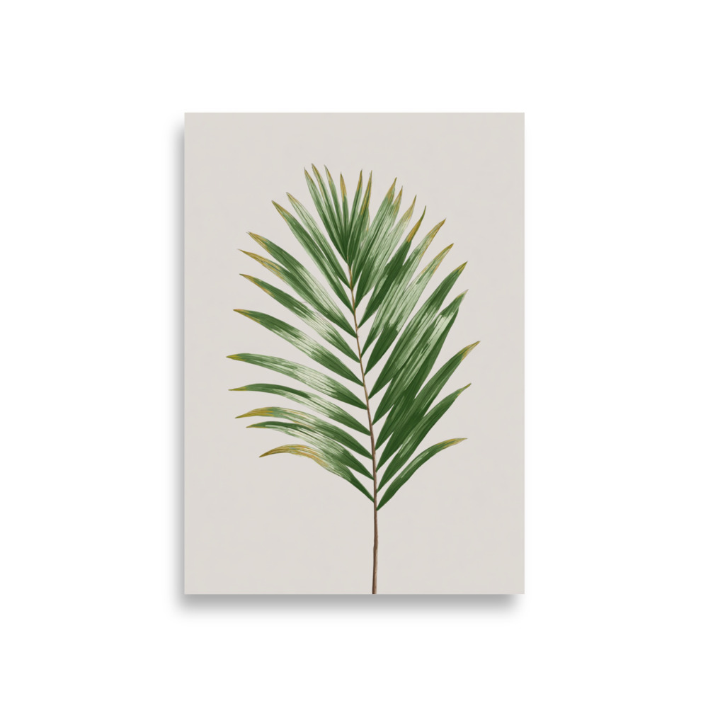 Palm Leaf Wall Art Print, Minimalist Green Tropical Botanical Illustration, Coastal Boho Decor - Image 4