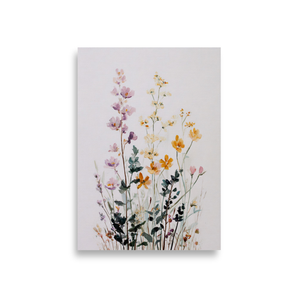 Wildflower Wall Art Print, Colourful Botanical Meadow Illustration, Spring Boho Decor - Image 4