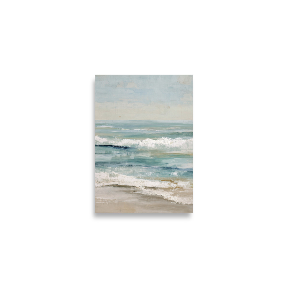 Coastal Ocean Waves Wall Art Print, Serene Beach Seascape, Calm Blue Sea Shore Poster - Image 4