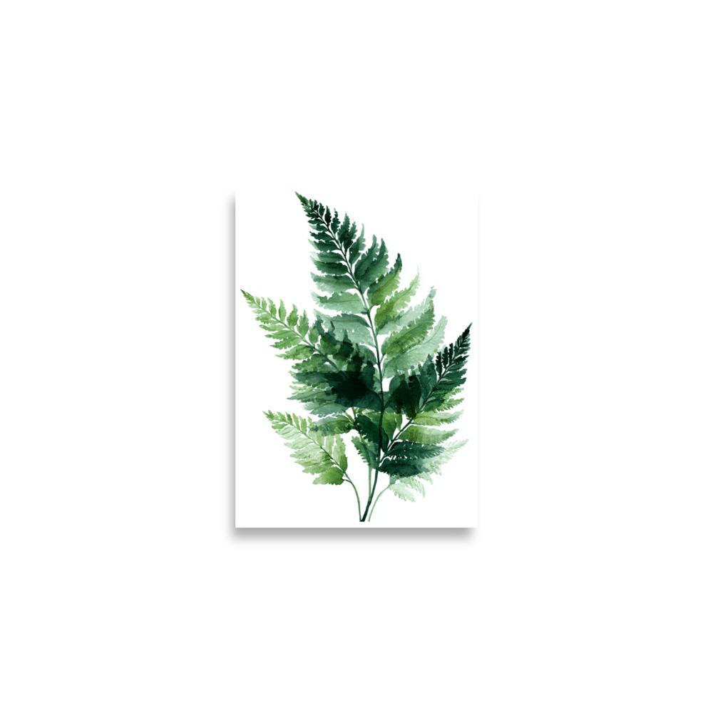 Watercolour Fern Wall Art Print, Green Botanical Leaf Illustration, Minimalist Nature Poster - Image 4