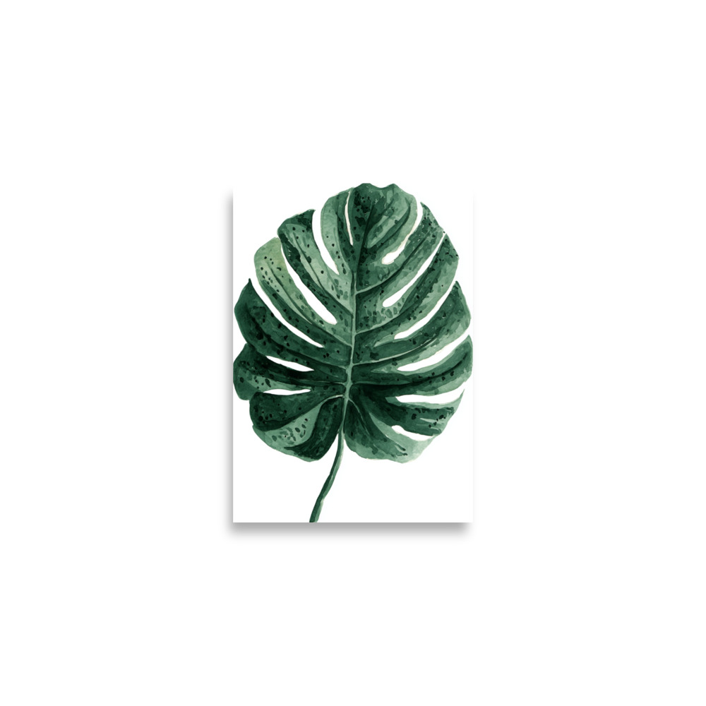 Monstera Leaf Wall Art Print, Deep Green Tropical Botanical Illustration, Modern Home Decor - Image 5
