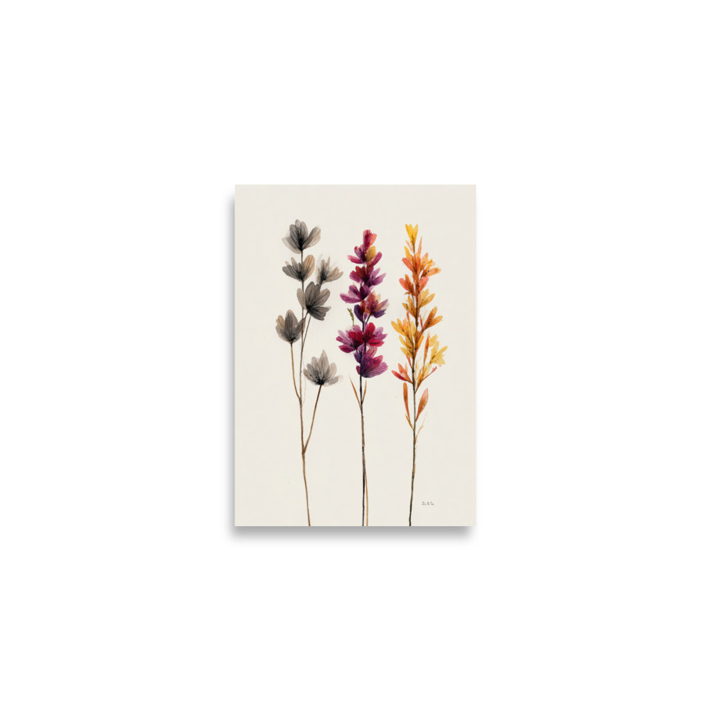 Wildflower Stems Wall Art Print, Minimalist Botanical Floral Illustration, Neutral Boho Decor - Image 5