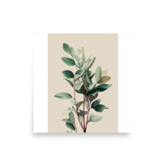 Sage Leaves Wall Art Print, Muted Green Botanical Herb Illustration, Minimalist Kitchen Decor