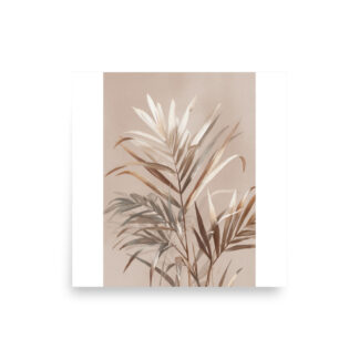 Palm Leaves Wall Art Print, Green Tropical Botanical Illustration, Modern Coastal Decor