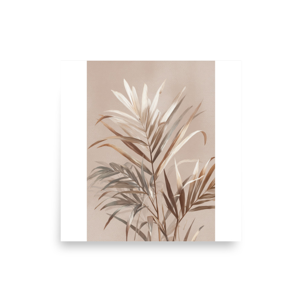 Palm Leaves Wall Art Print, Green Tropical Botanical Illustration, Modern Coastal Decor