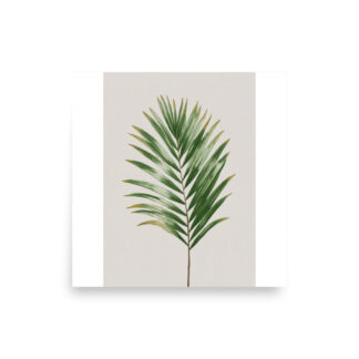 Palm Leaf Wall Art Print, Minimalist Green Tropical Botanical Illustration, Coastal Boho Decor