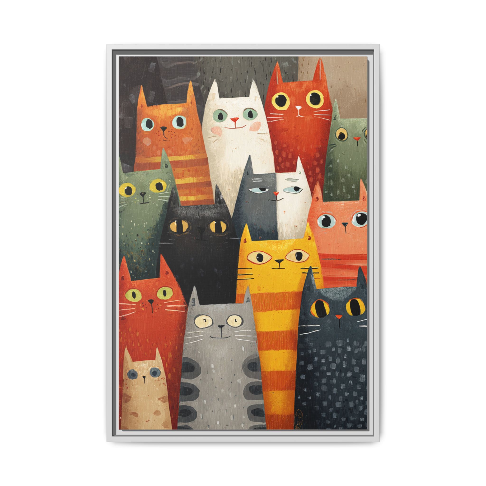 Orange Cat Reading Newspaper Art Print | Whimsical Kitchen Art | Framed Canvas Print - Image 13