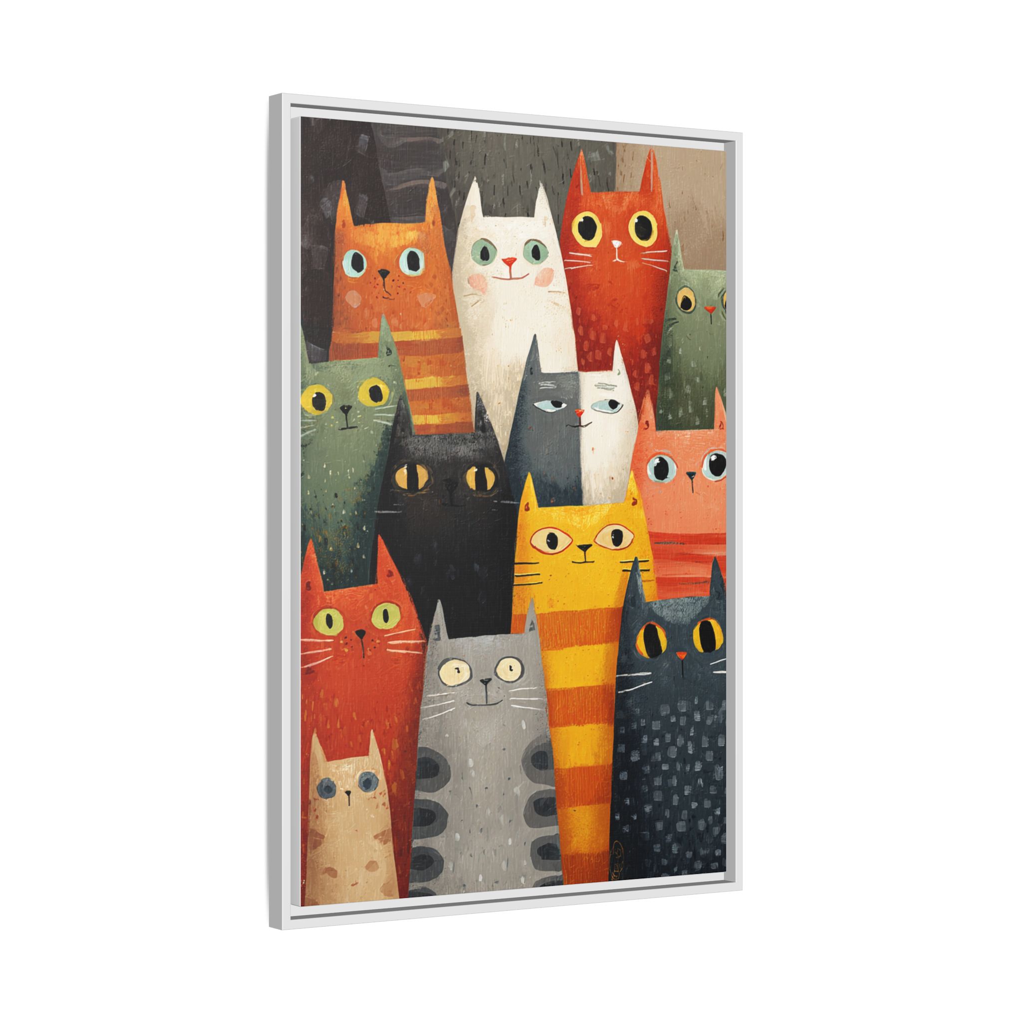 Orange Cat Reading Newspaper Art Print | Whimsical Kitchen Art | Framed Canvas Print - Image 38