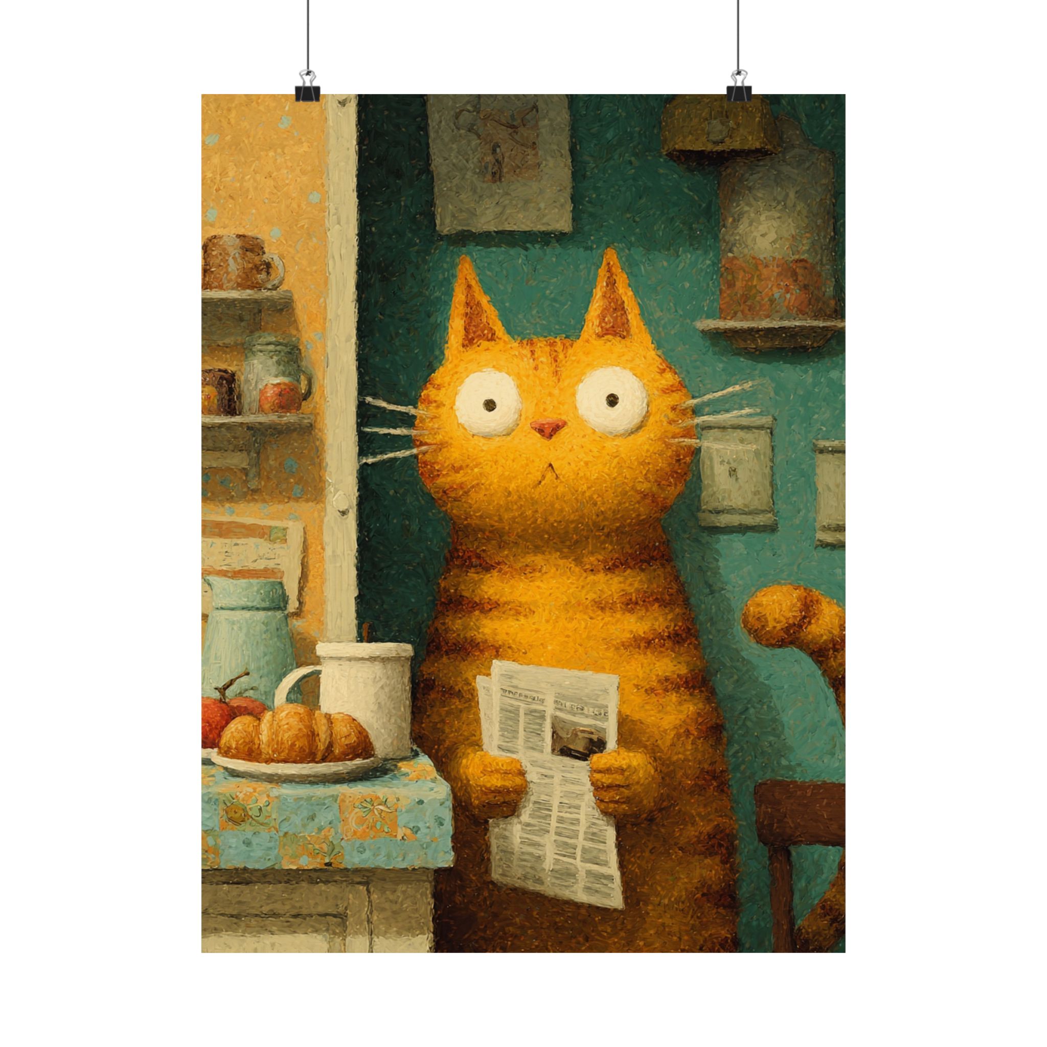 Whimsical Cat Art Print | Colorful Abstract Animals Kids | Matte Poster Print - Image 5