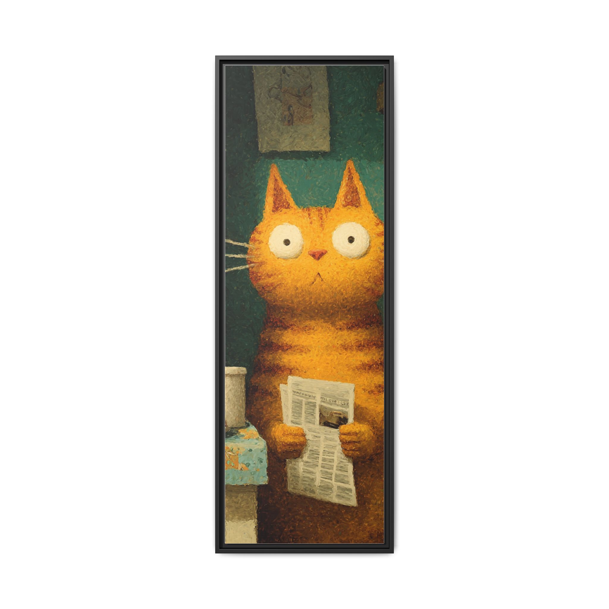 Whimsical Cat Art Print | Colorful Abstract Animals Kids | Framed Canvas Print - Image 21
