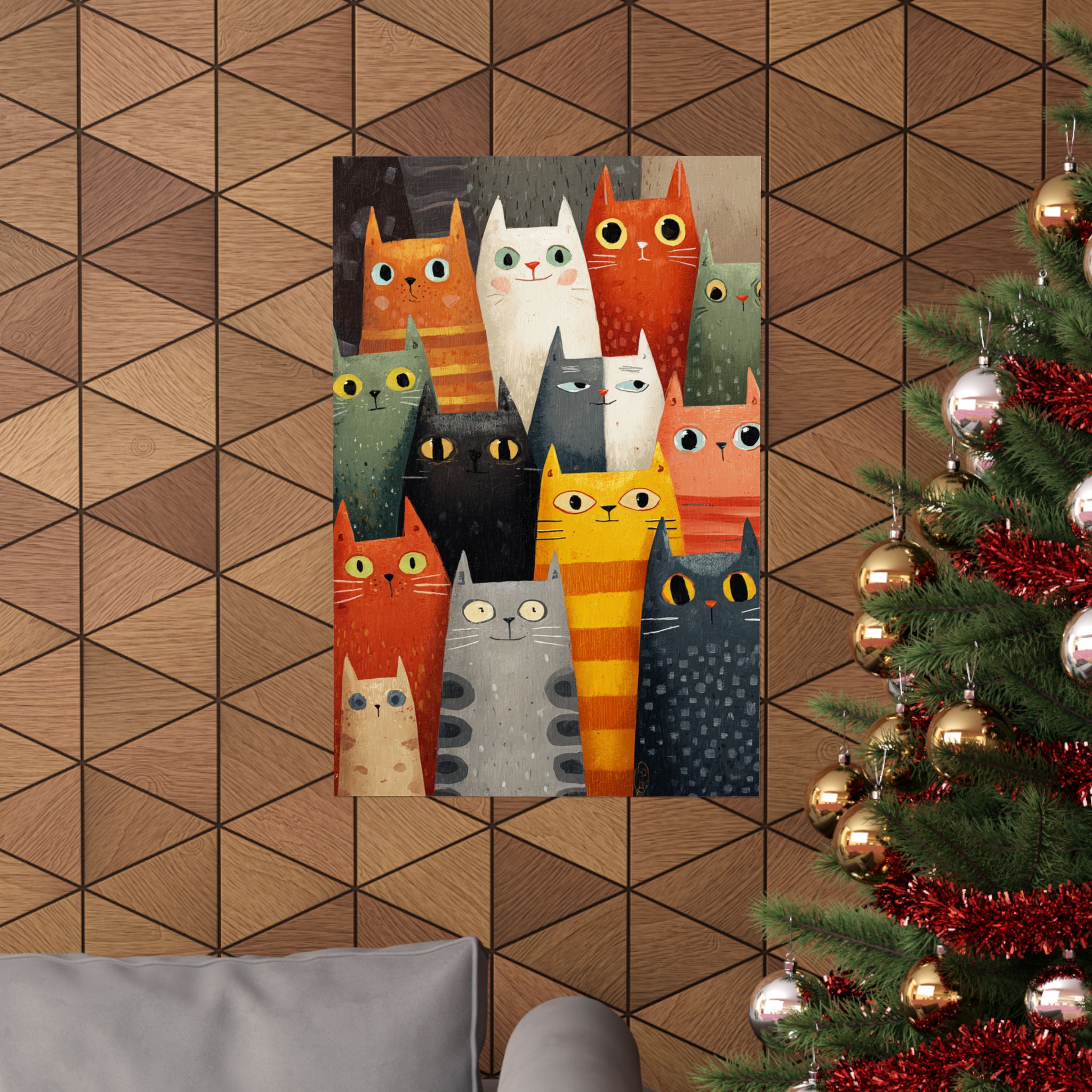 Orange Cat Reading Newspaper Art Print | Whimsical Kitchen Art | Matte Poster Print - Image 4