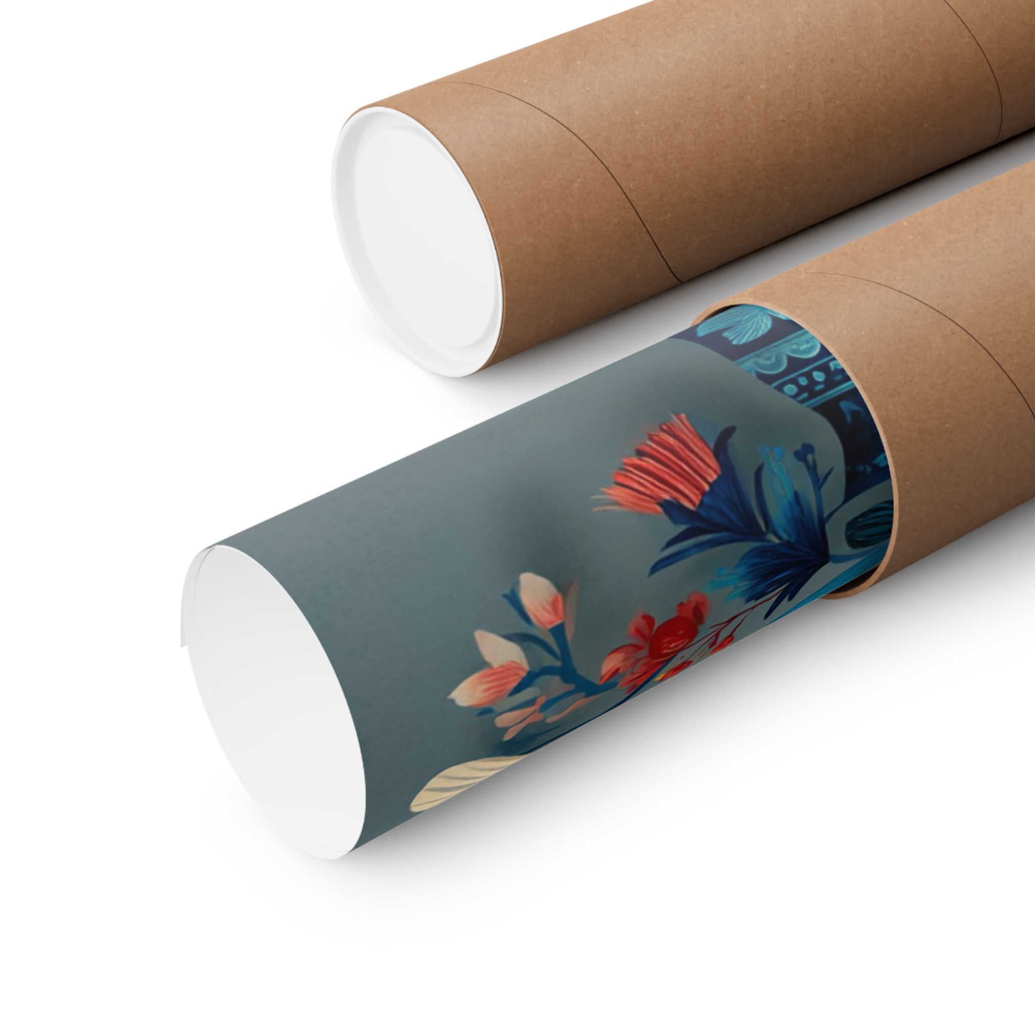 Folk Art Birds Floral Vase Print | Scandinavian Style Wall Art | Matte Poster Print - Image 15