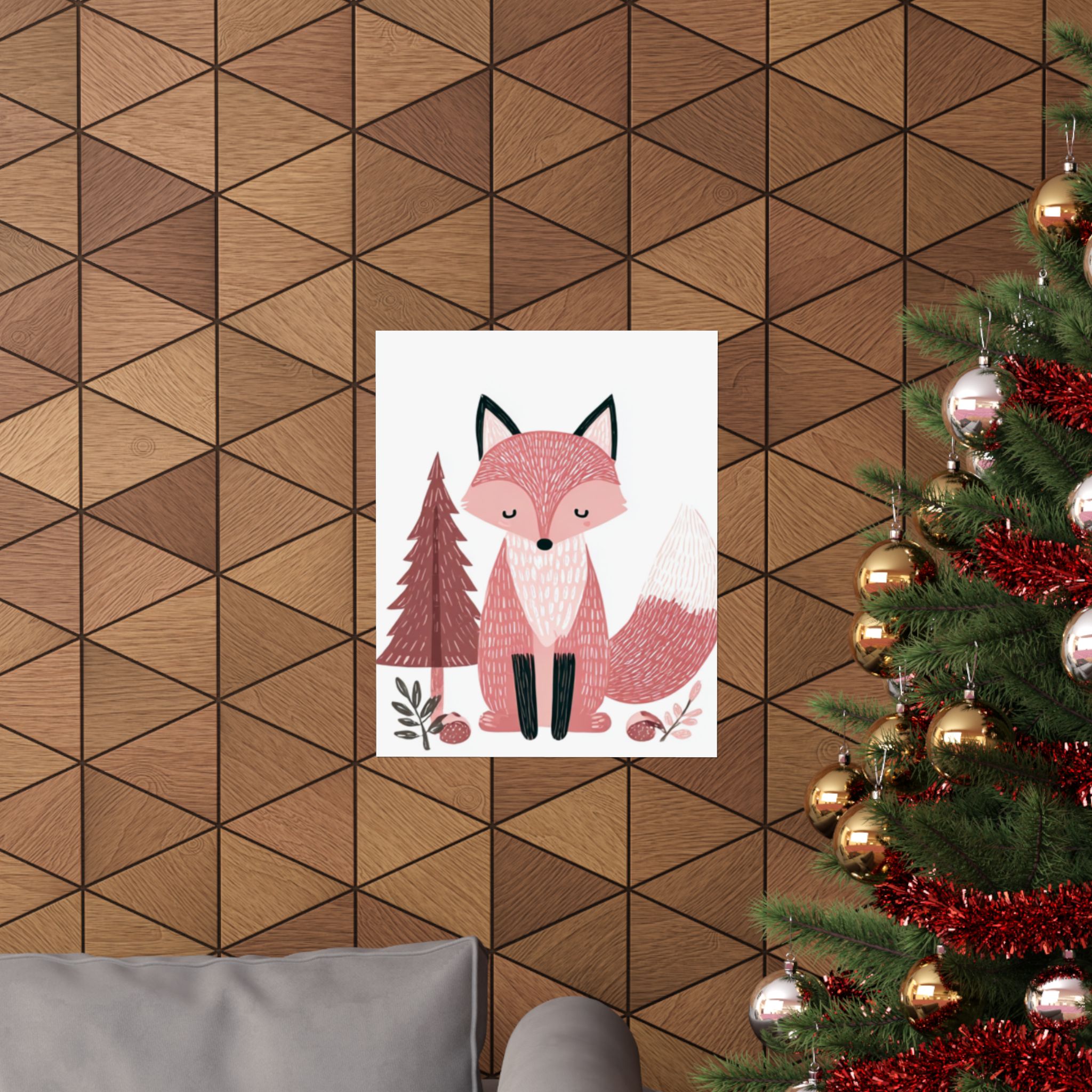 Pink Fox Woodland Nursery Art Print | Whimsical Forest Animal | Matte Poster Print - Image 12