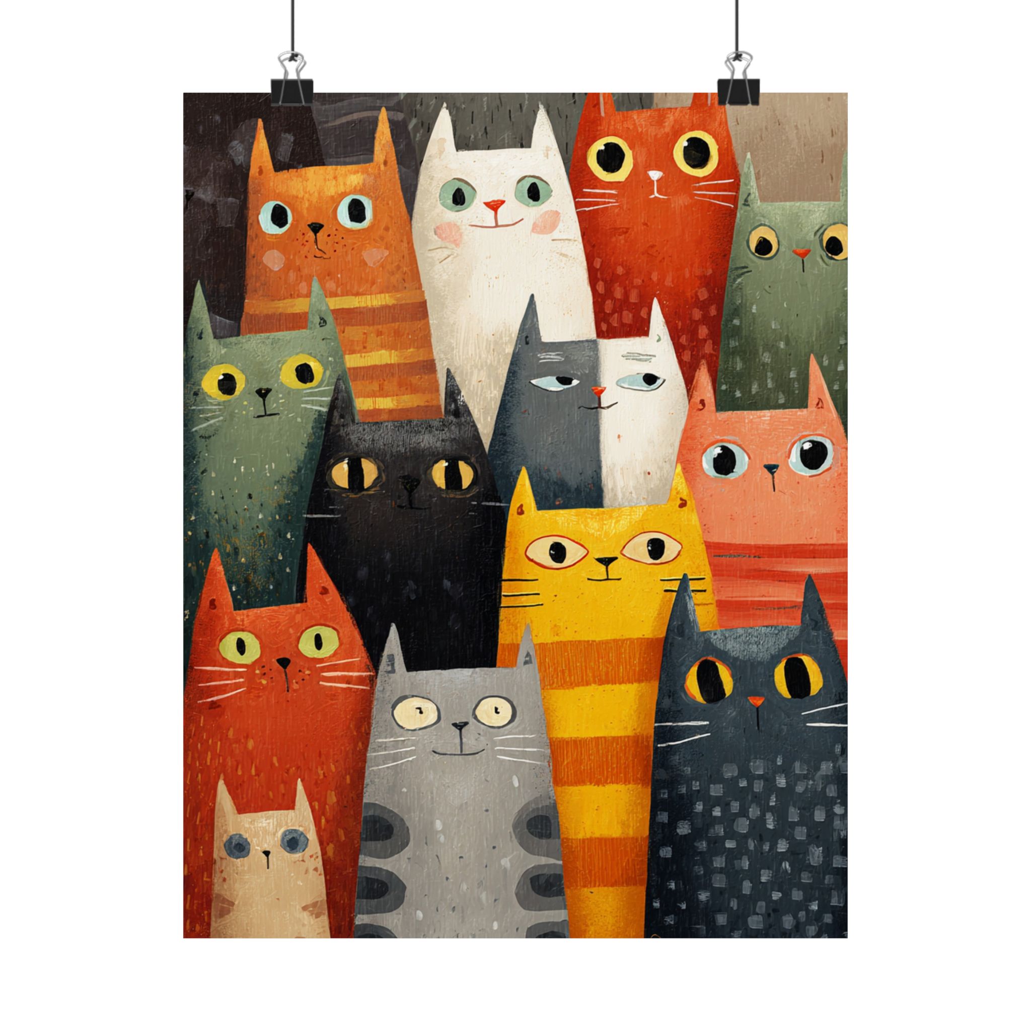 Orange Cat Reading Newspaper Art Print | Whimsical Kitchen Art | Matte Poster Print - Image 17
