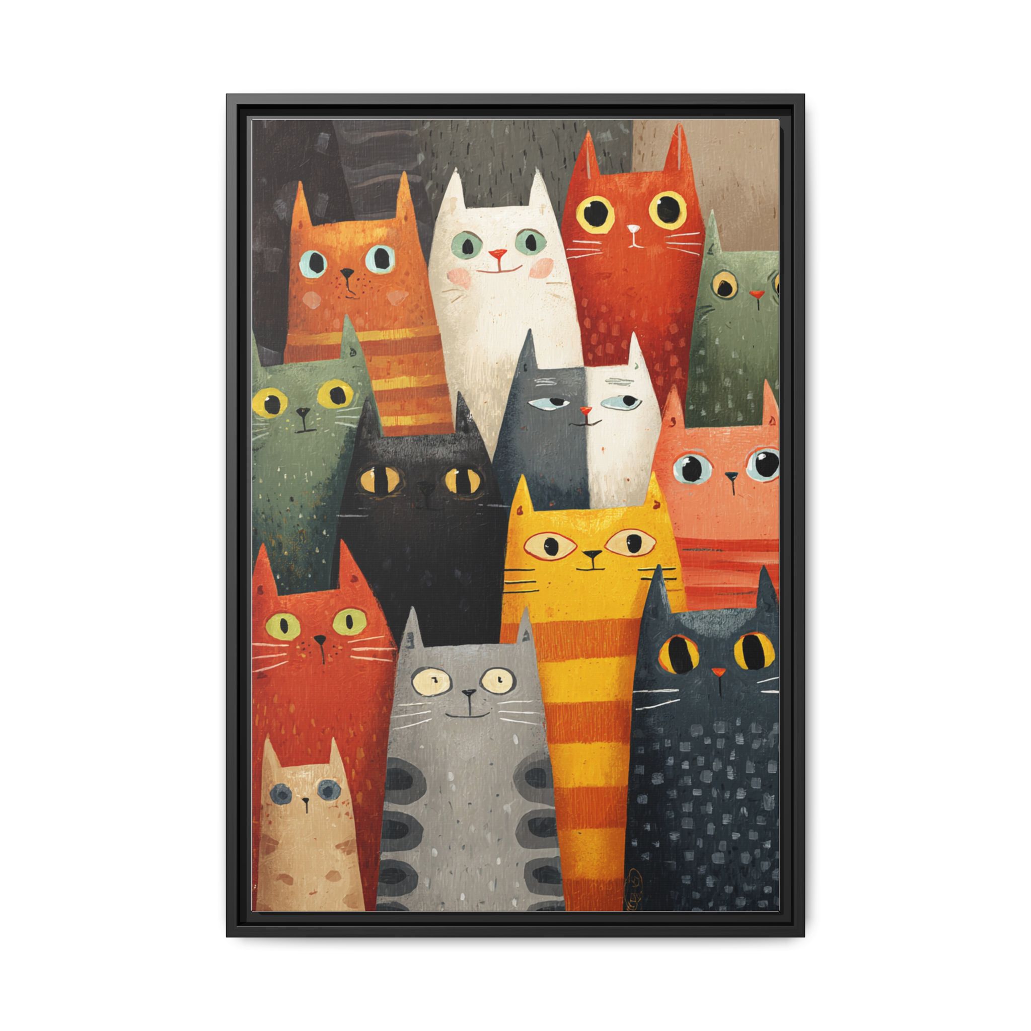 Orange Cat Reading Newspaper Art Print | Whimsical Kitchen Art | Framed Canvas Print - Image 9