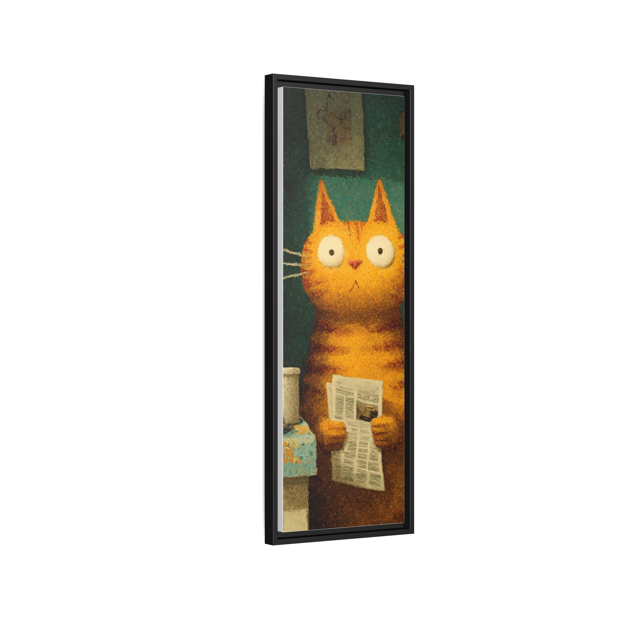 Whimsical Cat Art Print | Colorful Abstract Animals Kids | Framed Canvas Print - Image 6