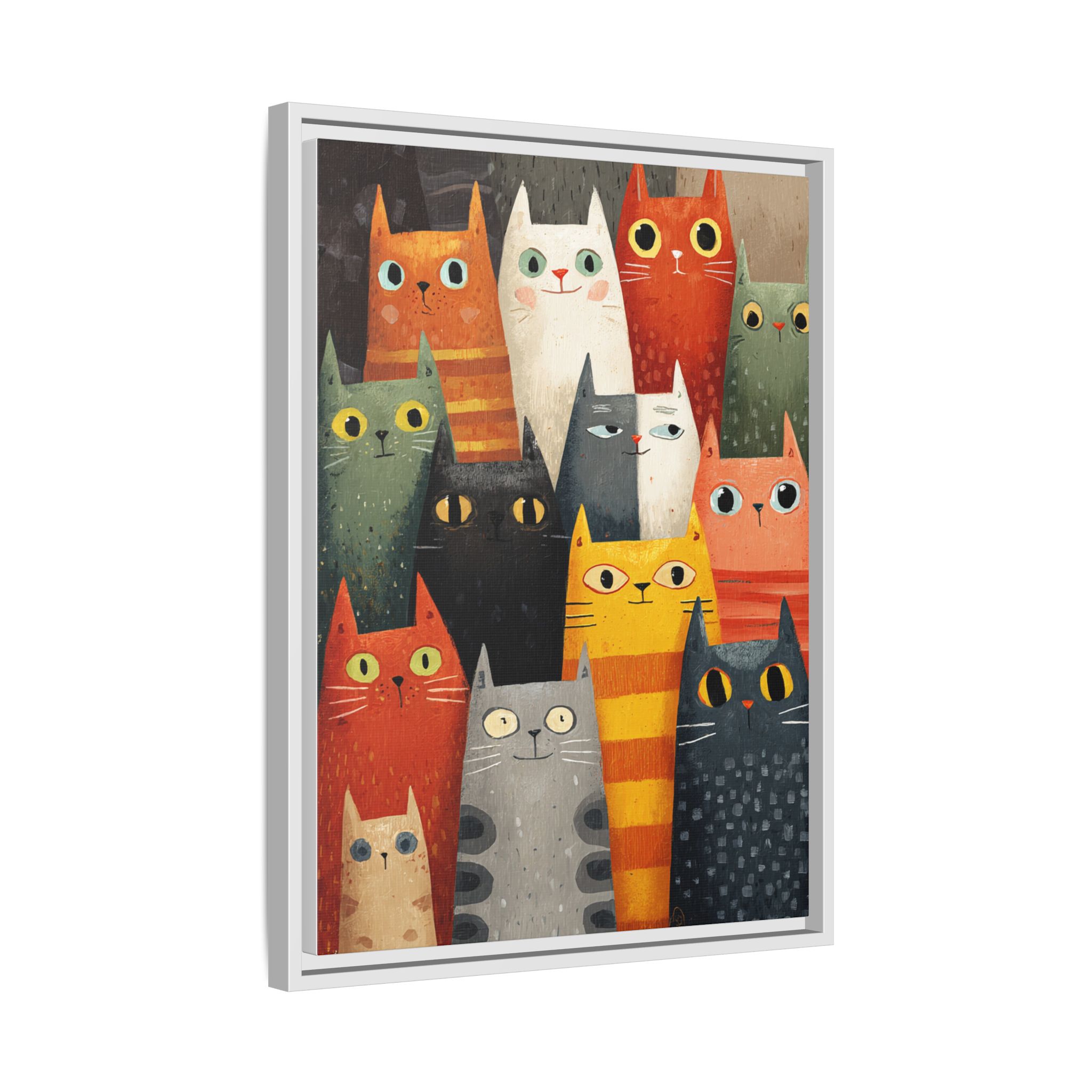 Orange Cat Reading Newspaper Art Print | Whimsical Kitchen Art | Framed Canvas Print - Image 46