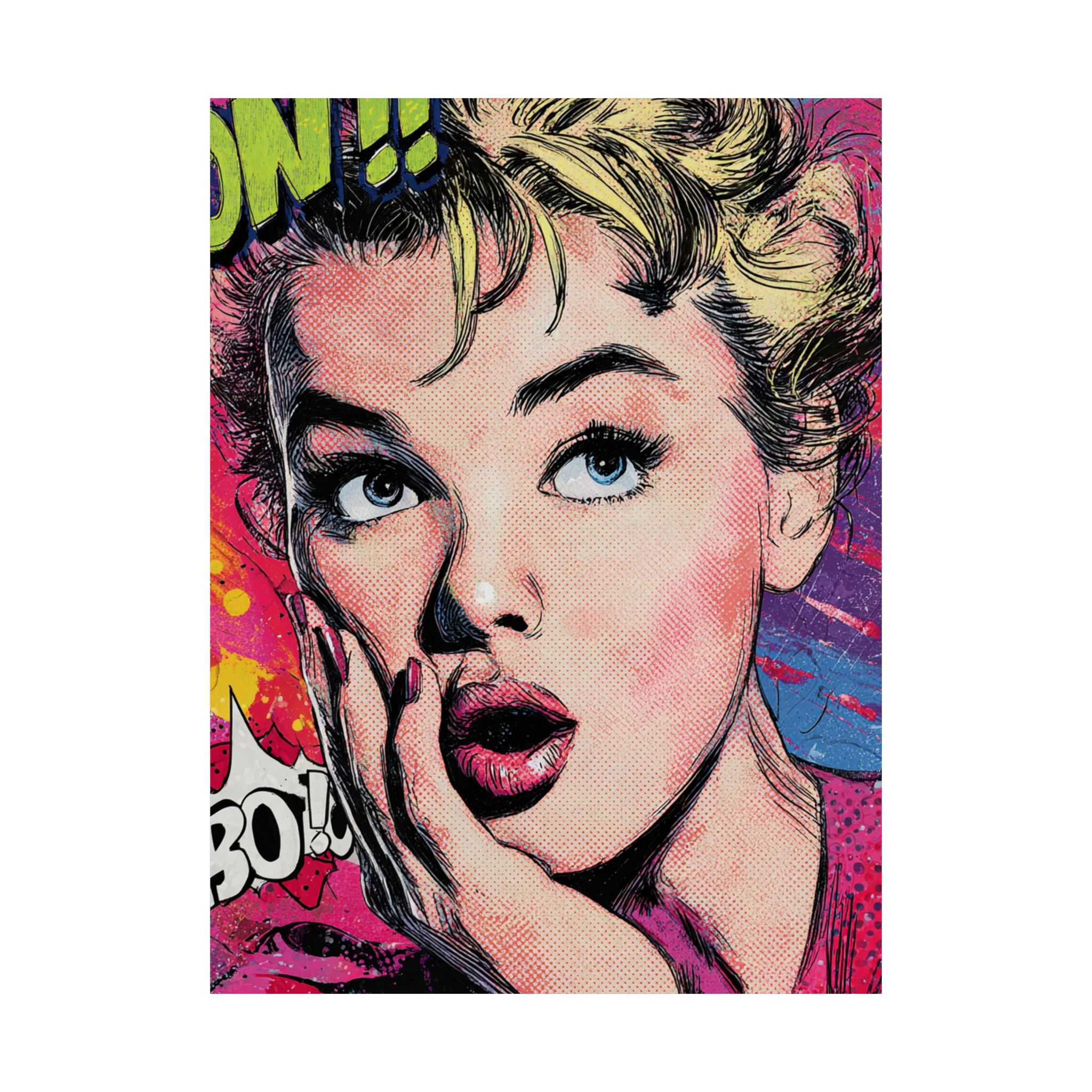 Pop Art Woman Portrait Print | Retro Comic Style Wall Art | Matte Poster Print - Image 6