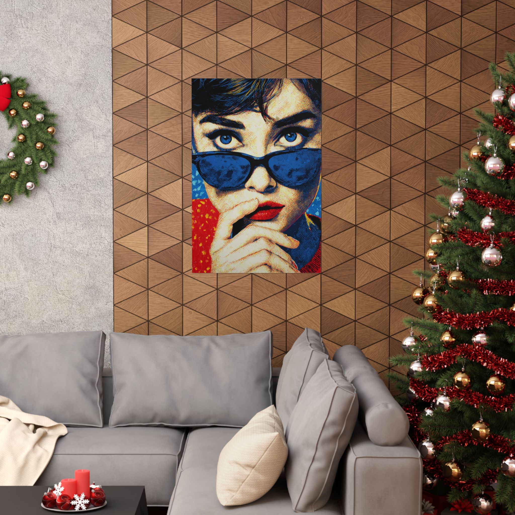 Pop Art Woman Portrait Print | Vintage Retro Blue Red Yellow | Matte Poster Print - Image 24