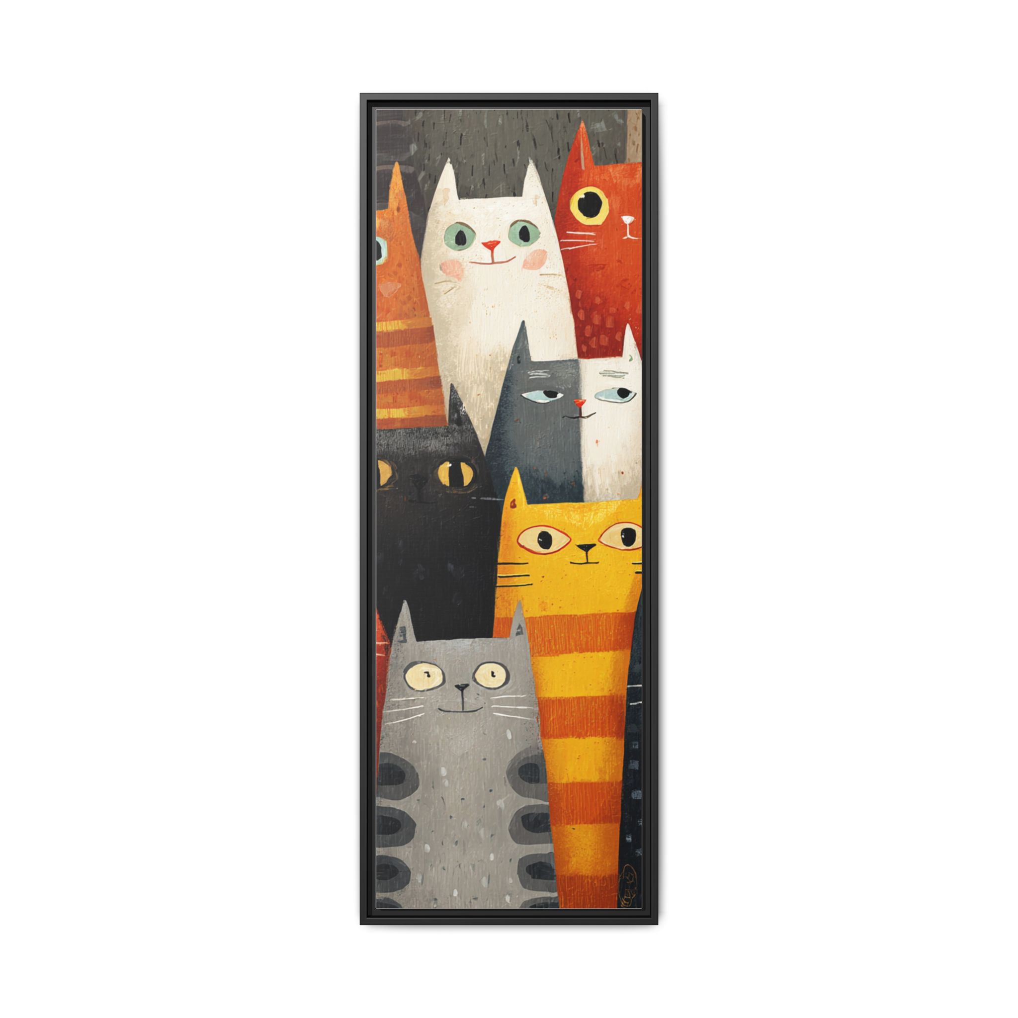 Orange Cat Reading Newspaper Art Print | Whimsical Kitchen Art | Framed Canvas Print - Image 21