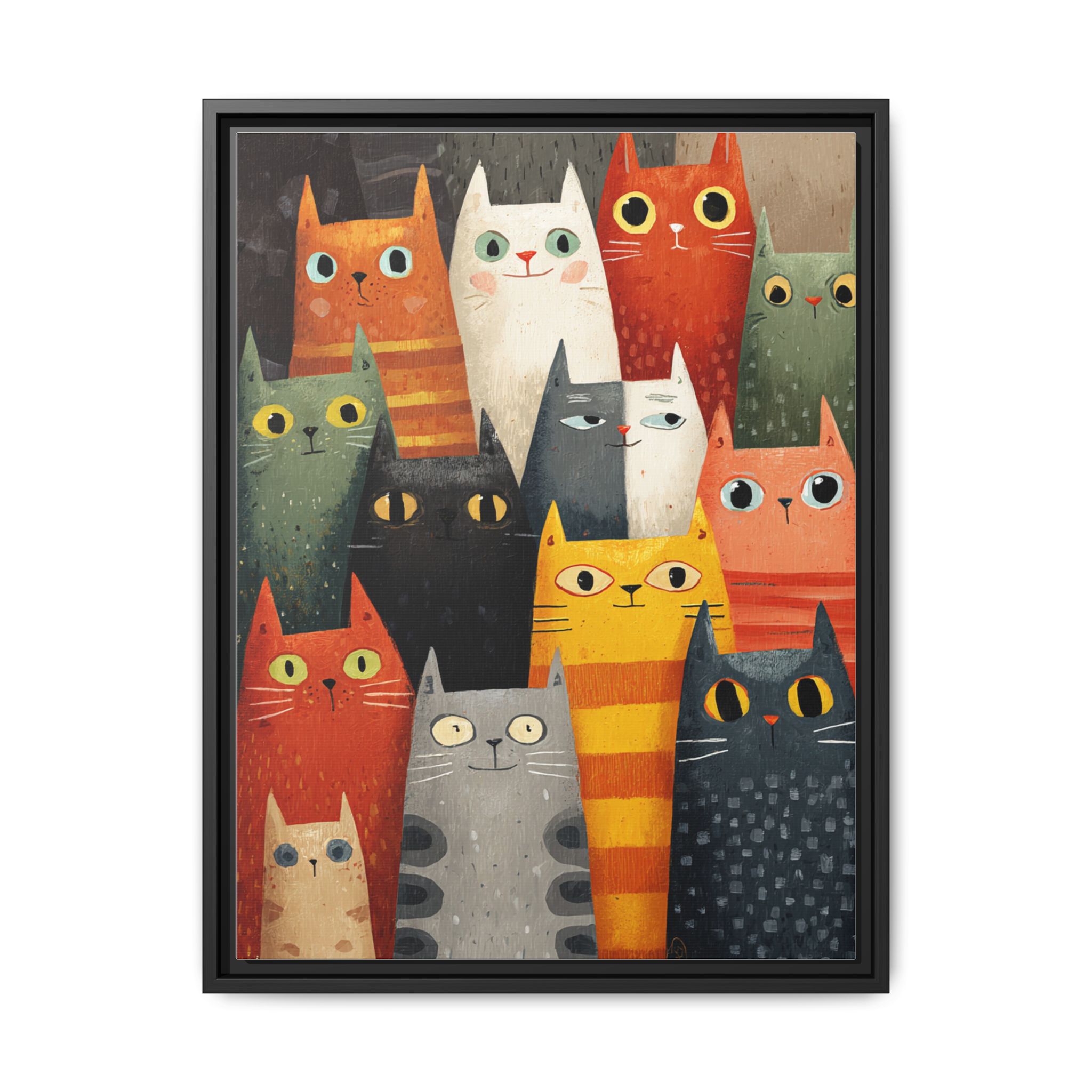 Orange Cat Reading Newspaper Art Print | Whimsical Kitchen Art | Framed Canvas Print - Image 41