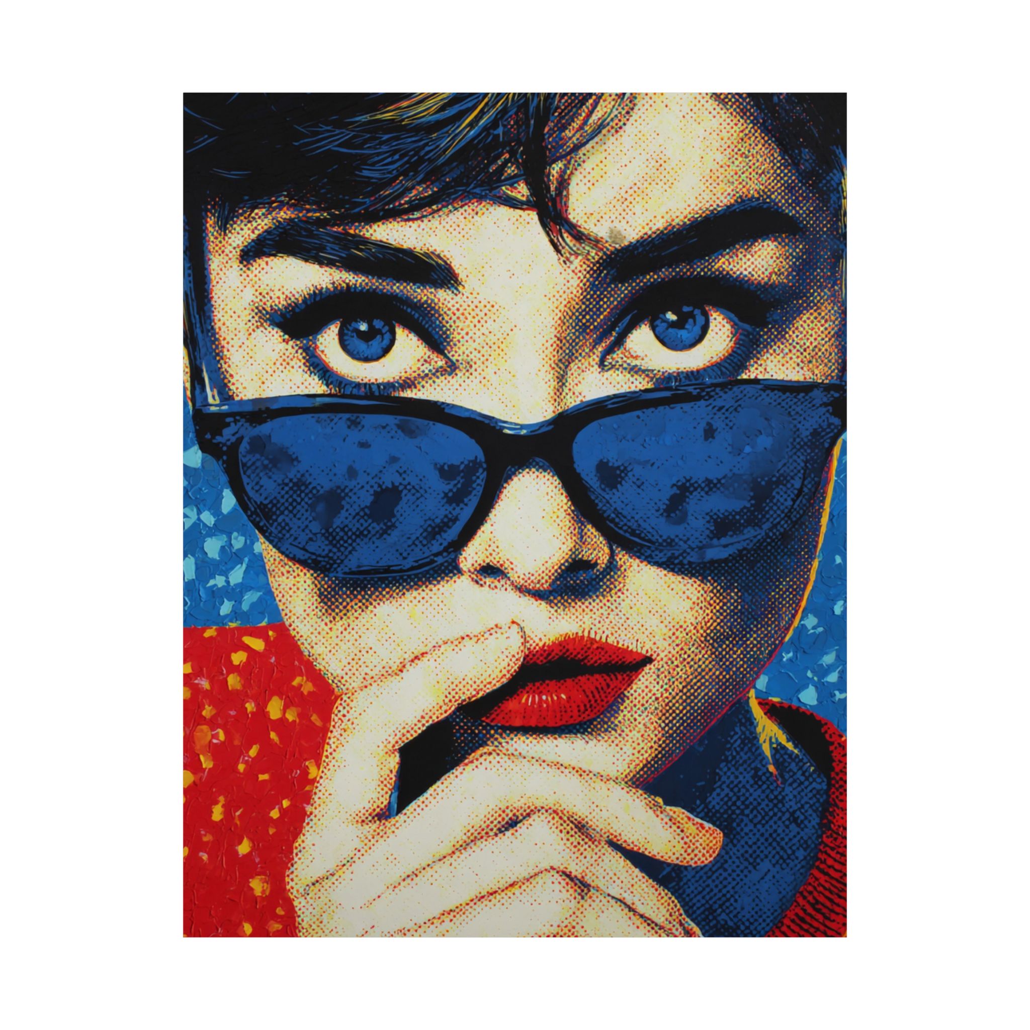 Pop Art Woman Portrait Print | Vintage Retro Blue Red Yellow | Matte Poster Print - Image 18