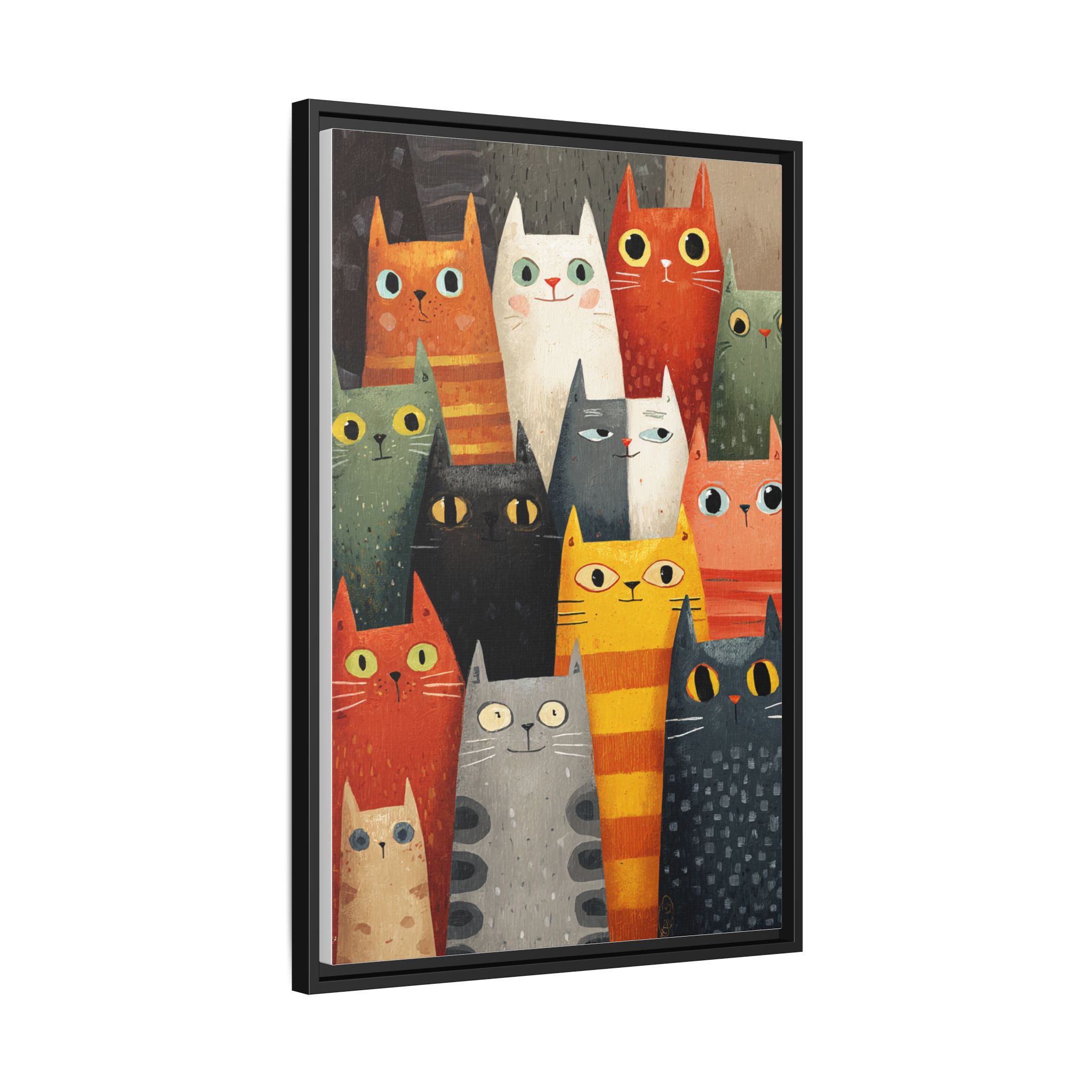 Orange Cat Reading Newspaper Art Print | Whimsical Kitchen Art | Framed Canvas Print - Image 10