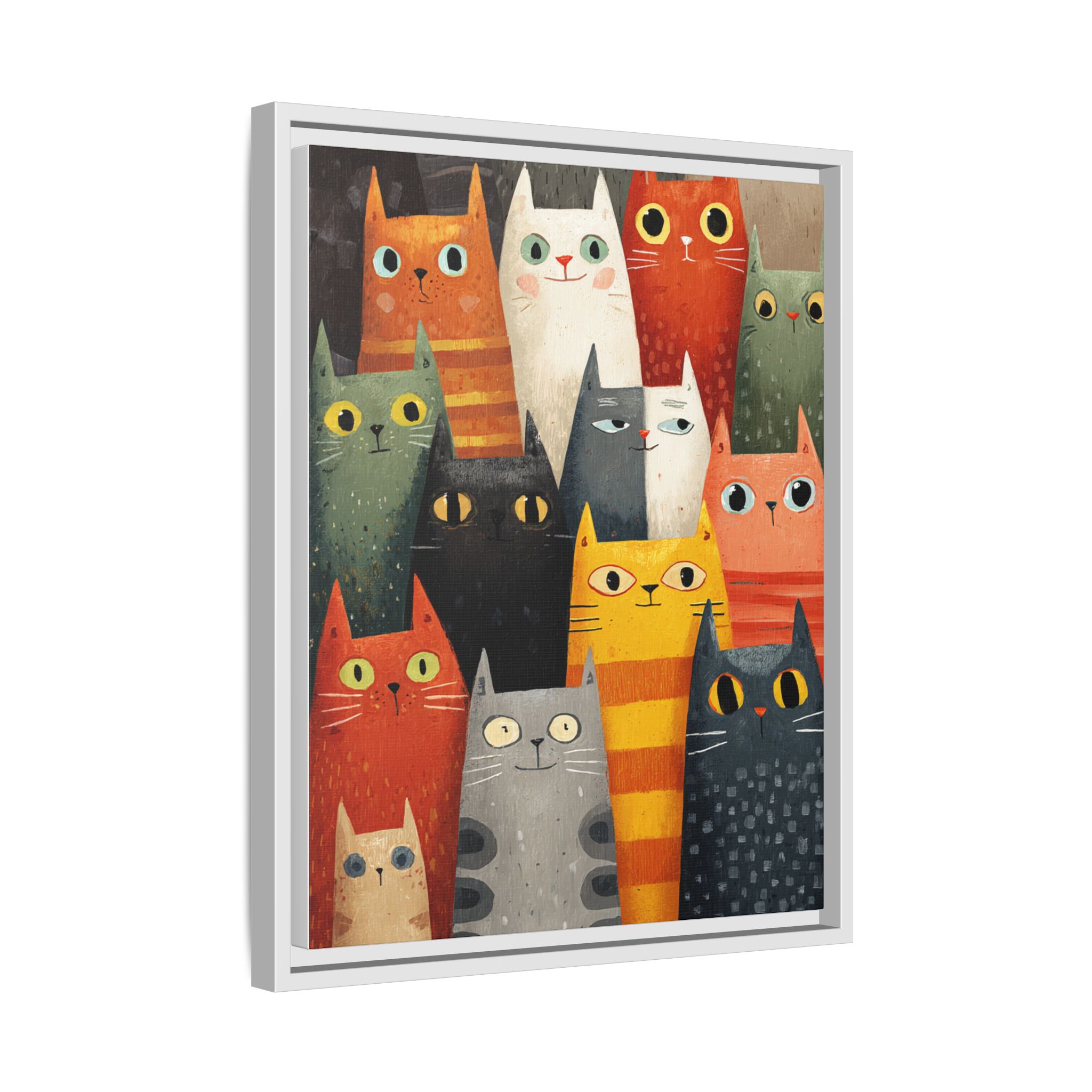 Orange Cat Reading Newspaper Art Print | Whimsical Kitchen Art | Framed Canvas Print - Image 26