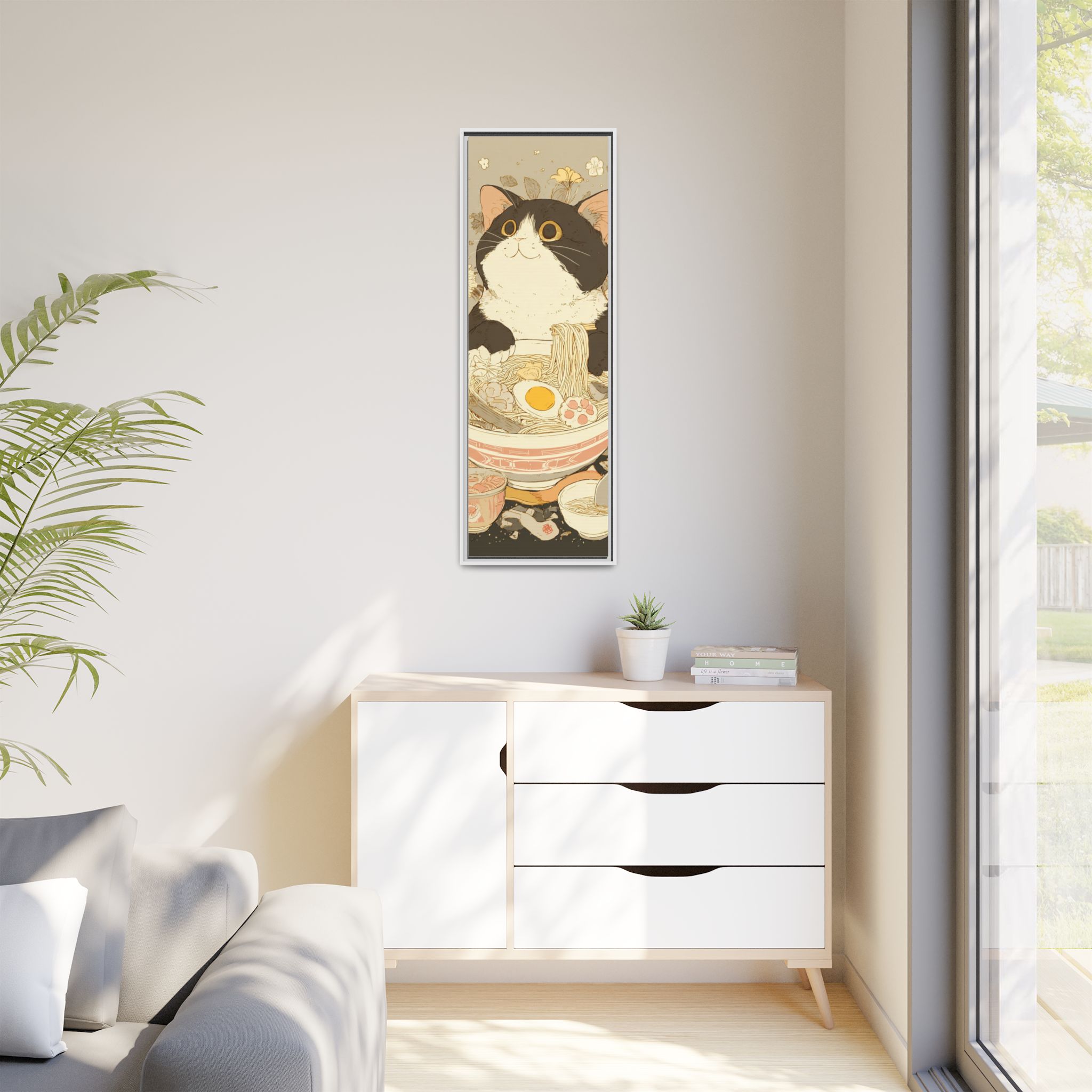 Kawaii Cat Ramen Print | Japanese Kitchen Wall Art | Framed Canvas Print - Image 19