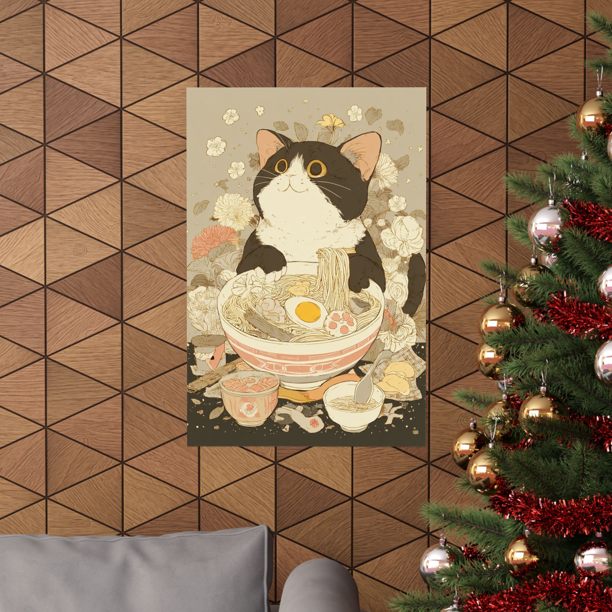 Kawaii Cat Ramen Print | Japanese Kitchen Wall Art | Matte Poster Print - Image 4