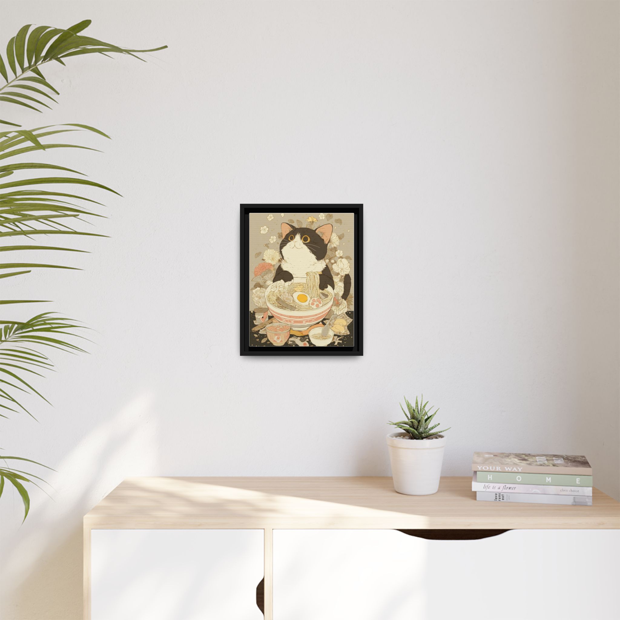 Kawaii Cat Ramen Print | Japanese Kitchen Wall Art | Framed Canvas Print - Image 55