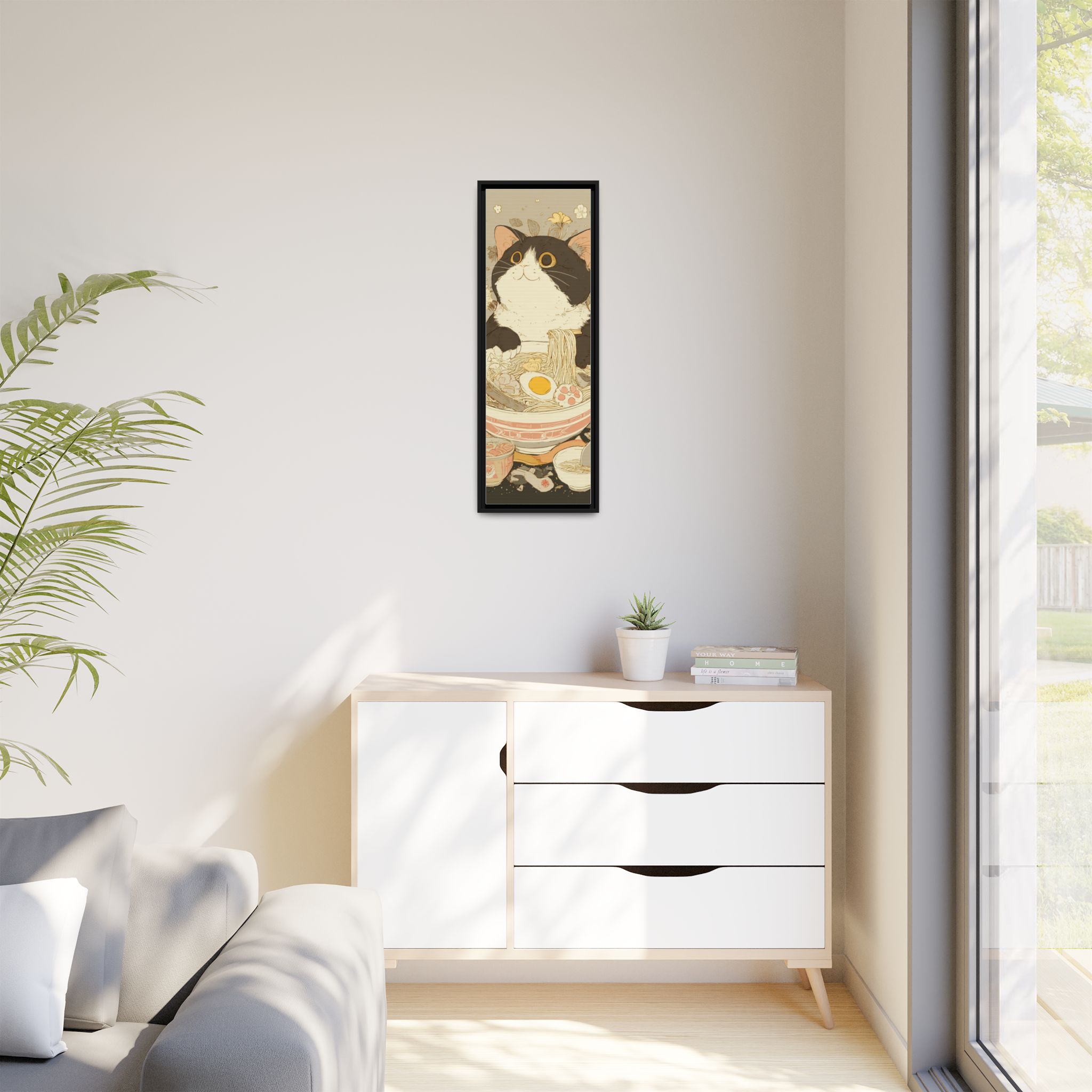 Kawaii Cat Ramen Print | Japanese Kitchen Wall Art | Framed Canvas Print - Image 7