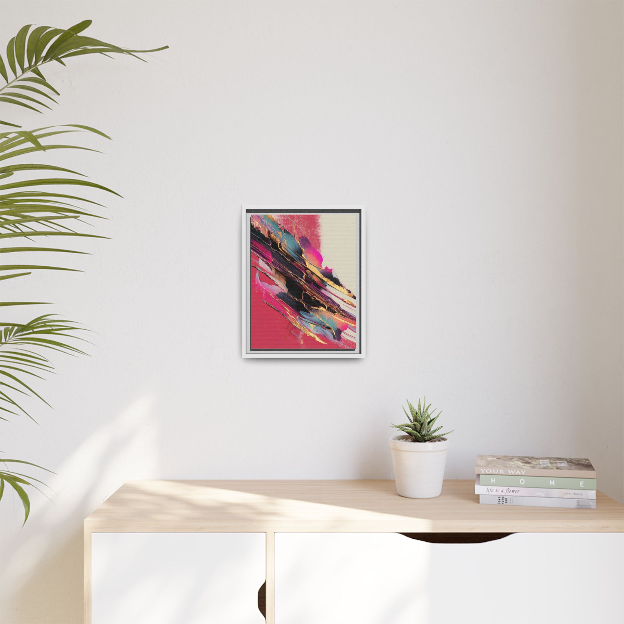 Abstract Art Print | Pink Coral Black Gold Modern Wall Art | Framed Canvas Print - Image 35