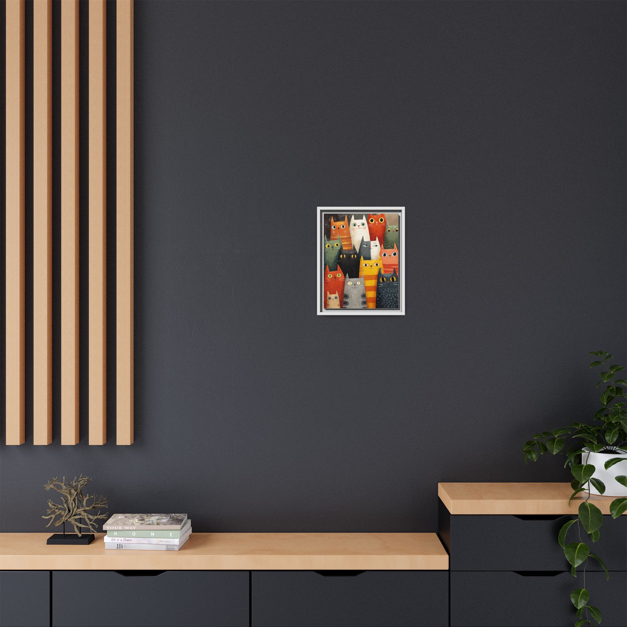 Orange Cat Reading Newspaper Art Print | Whimsical Kitchen Art | Framed Canvas Print - Image 52