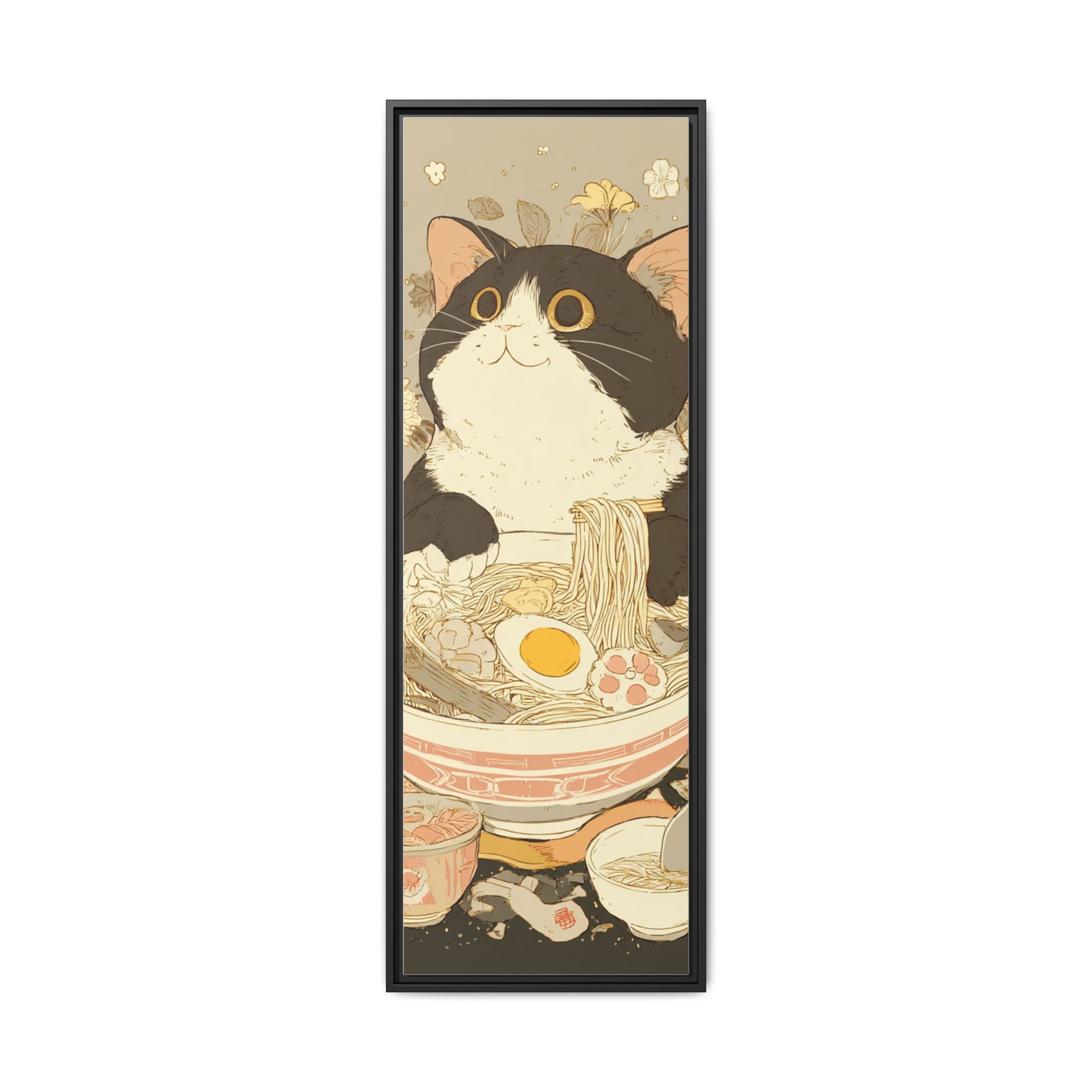 Kawaii Cat Ramen Print | Japanese Kitchen Wall Art | Framed Canvas Print - Image 21