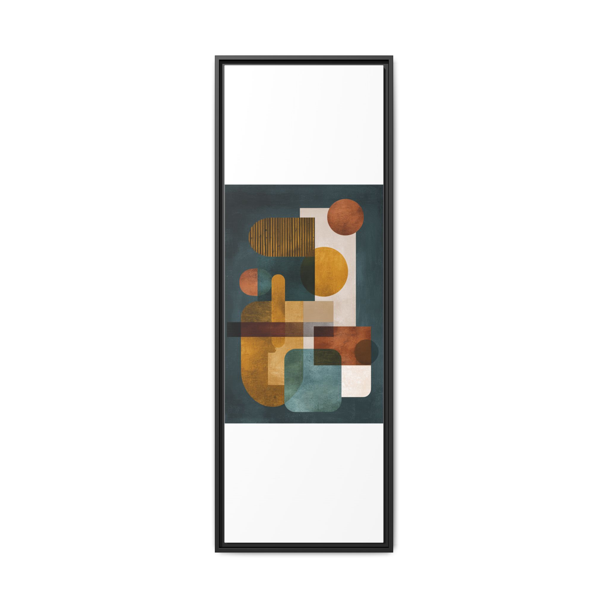 Mid Century Geometric Wall Art Print | Navy Gold Terracotta Abstract Shapes | Boho Modern Living Room Art | Framed Canvas Print - Image 21