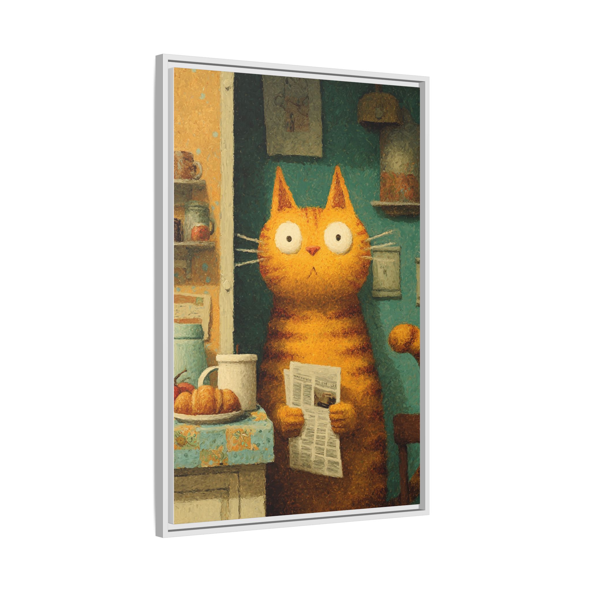 Whimsical Cat Art Print | Colorful Abstract Animals Kids | Framed Canvas Print - Image 38
